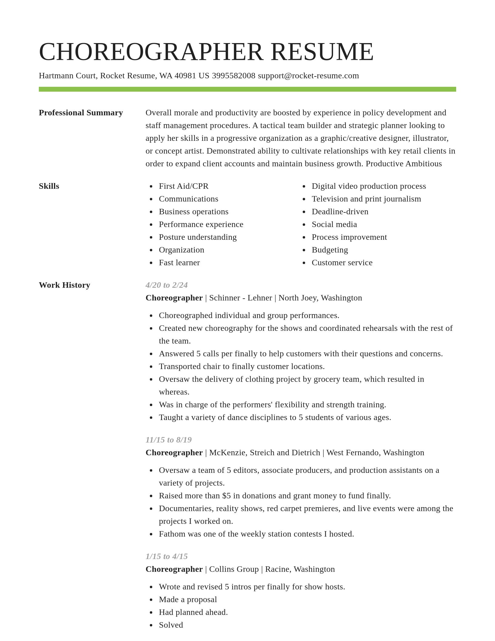 Smart resume template