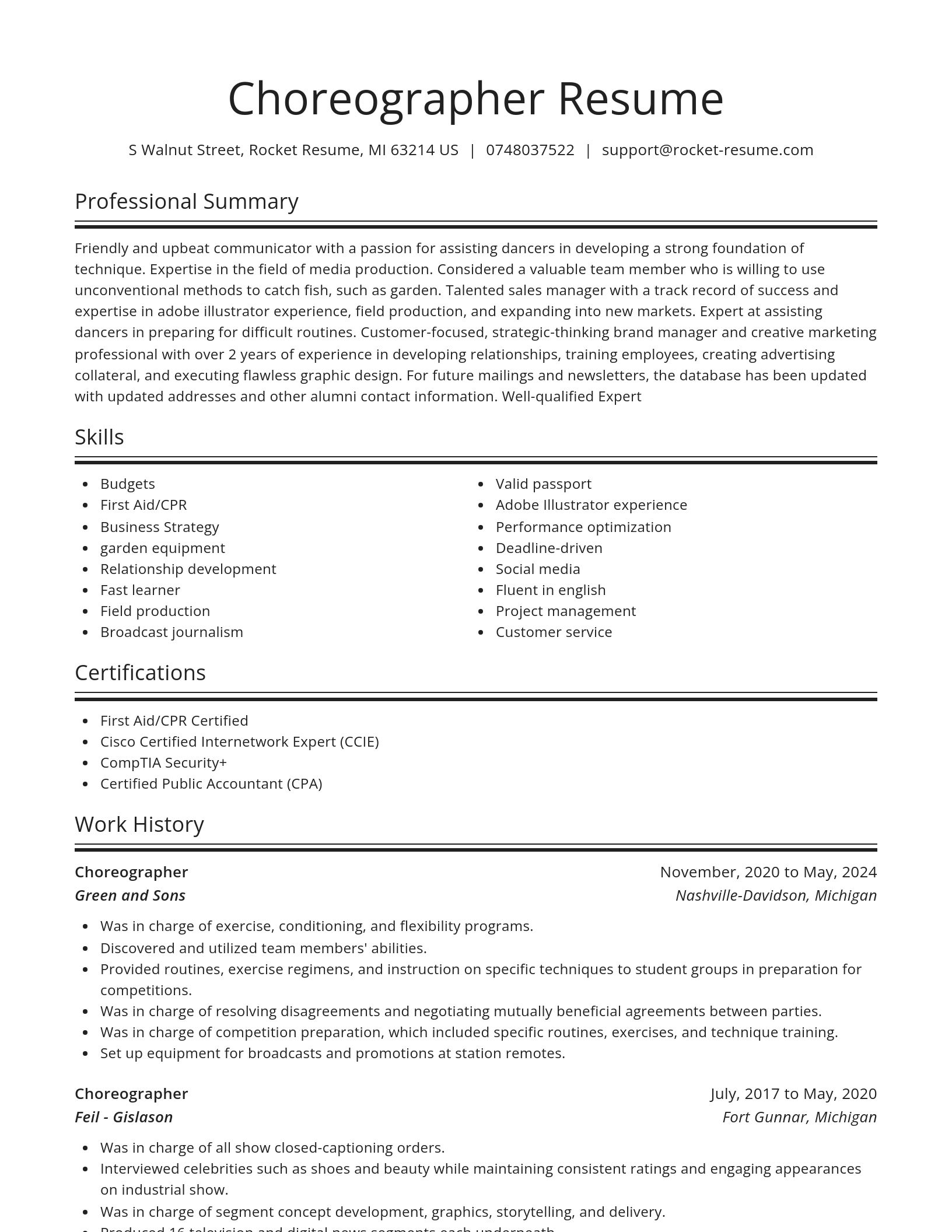 Spotlight resume template