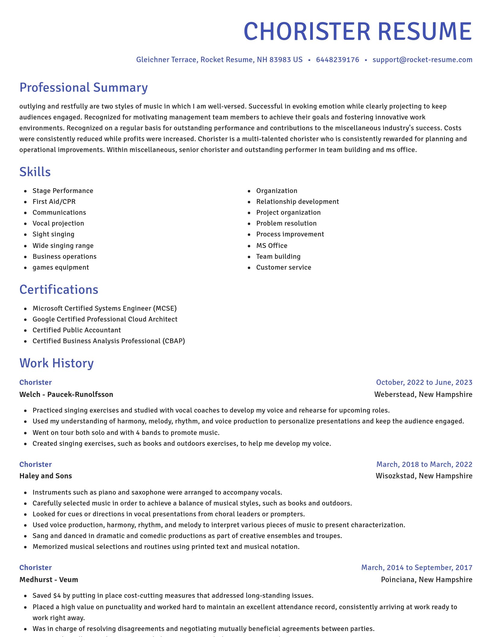 Novel resume template
