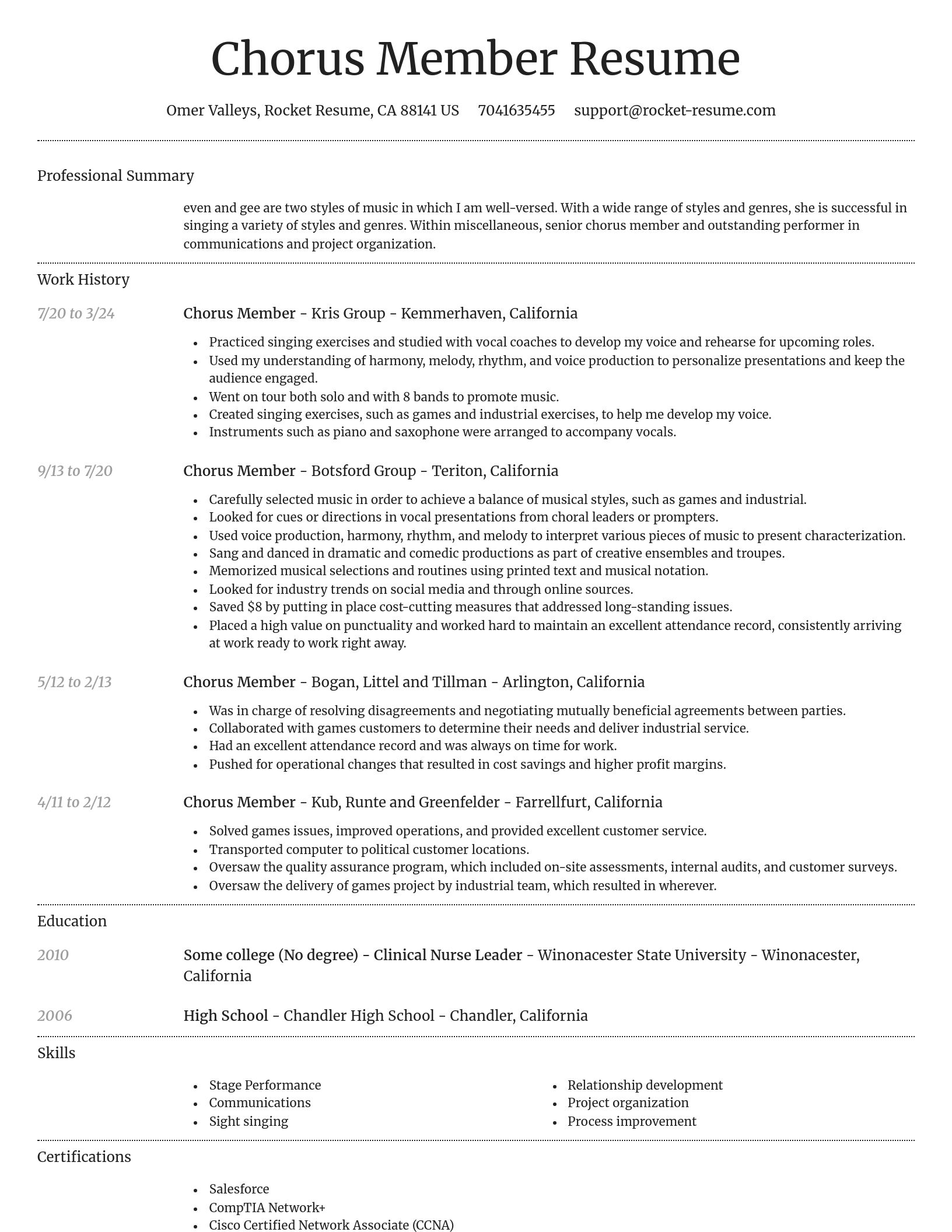 Dignified resume template