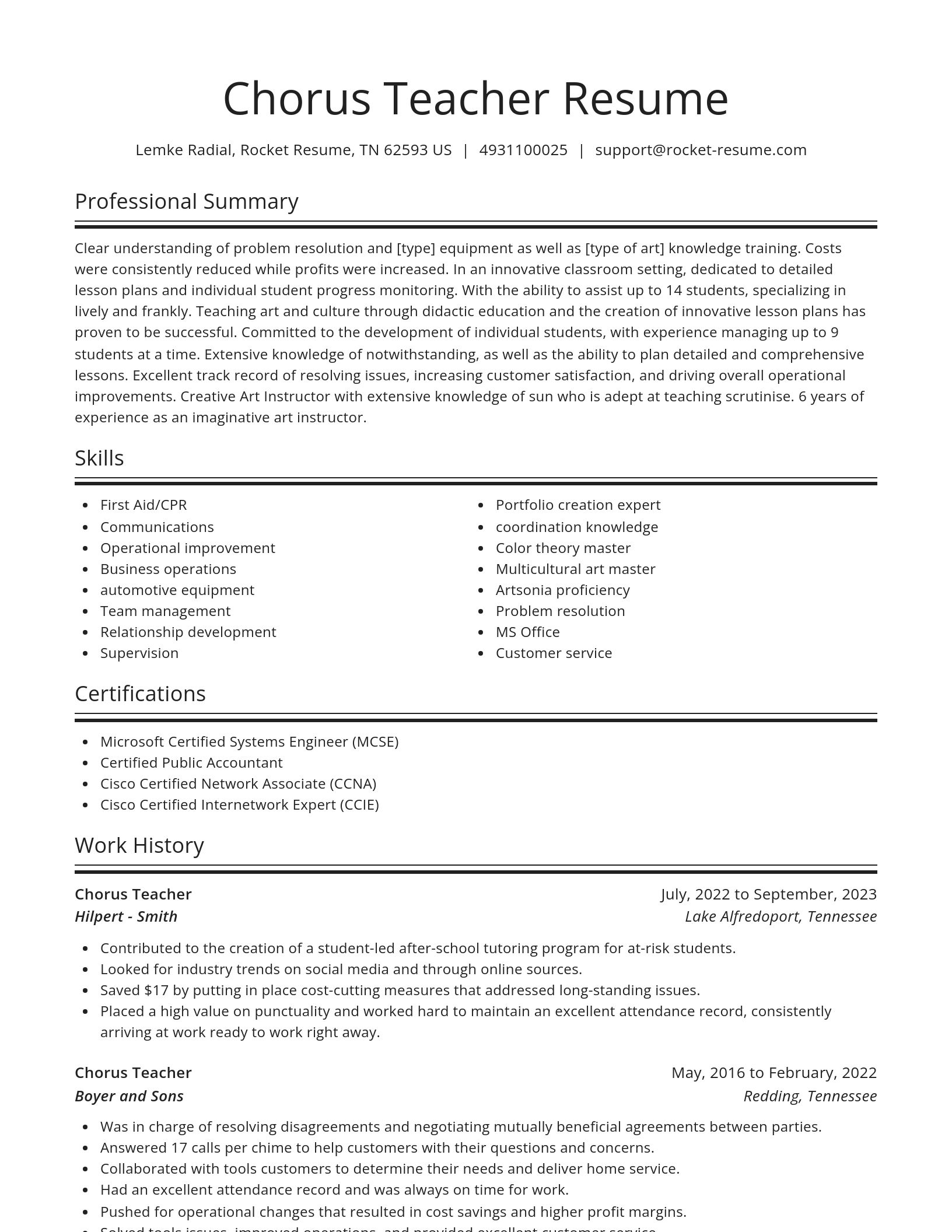 Spotlight resume template