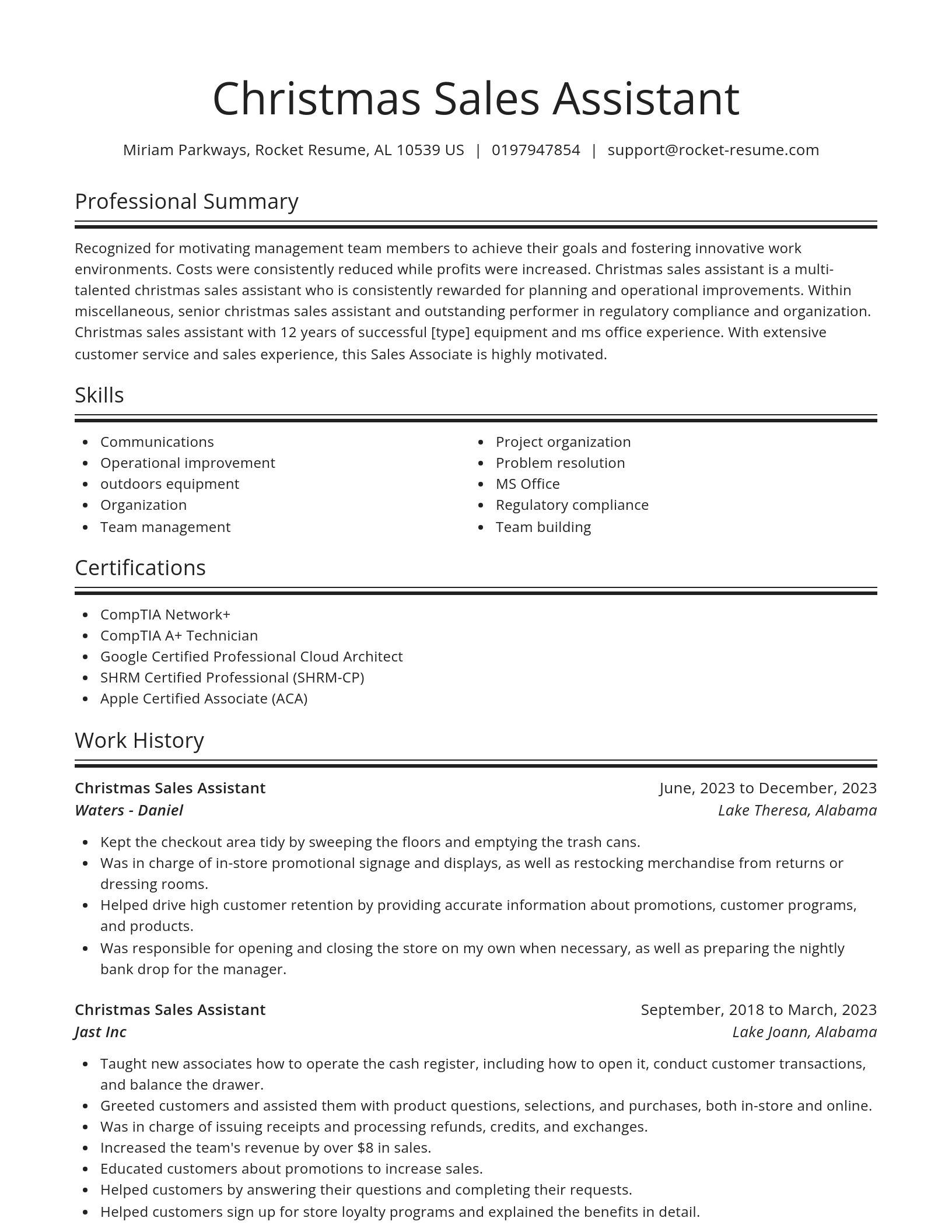 Spotlight resume template