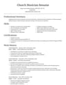 Church Musician resume template