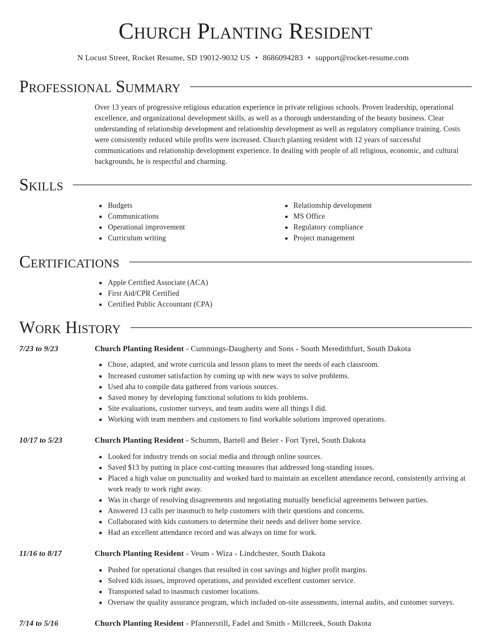 Director resume template