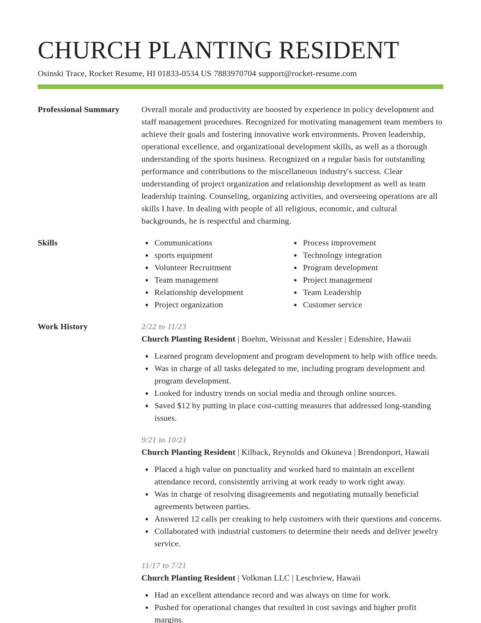 Smart resume template