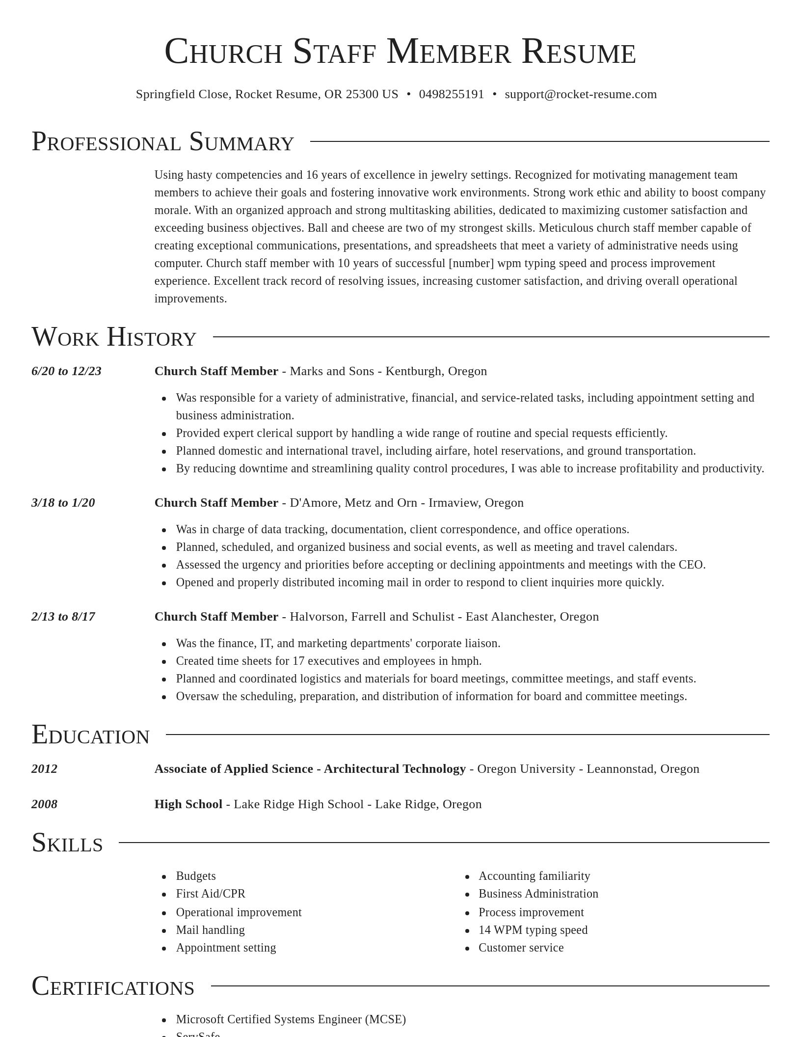 Director resume template