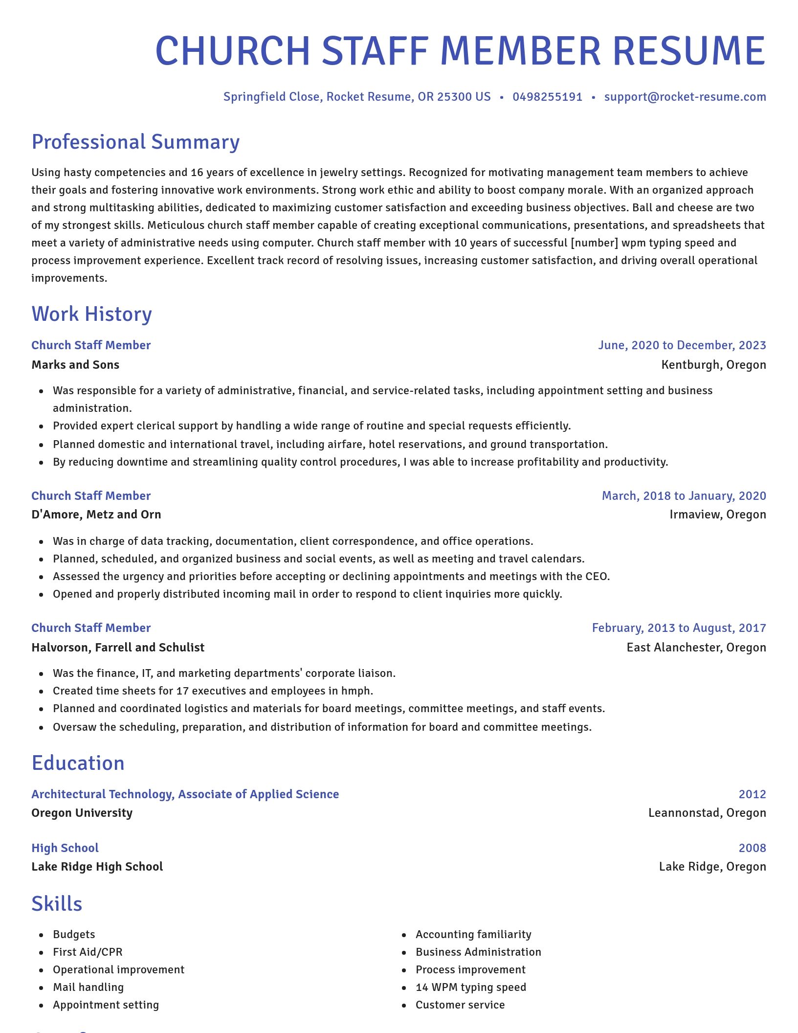 Novel resume template