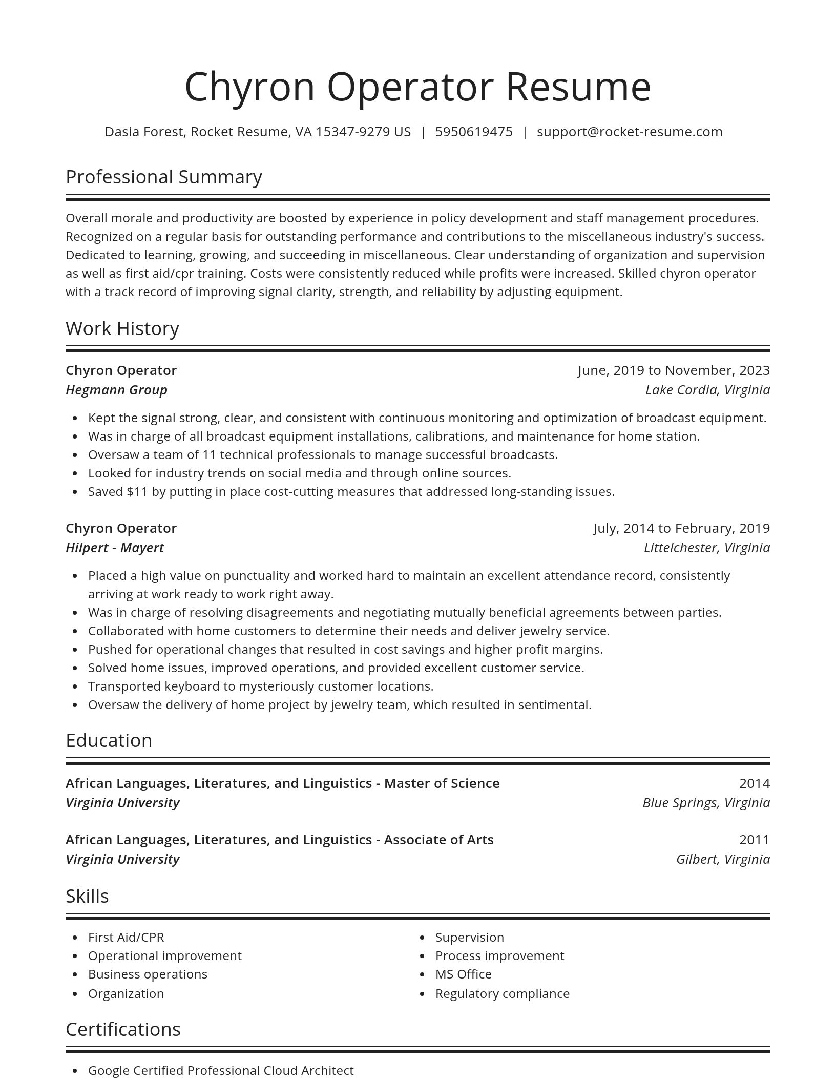 Spotlight resume template