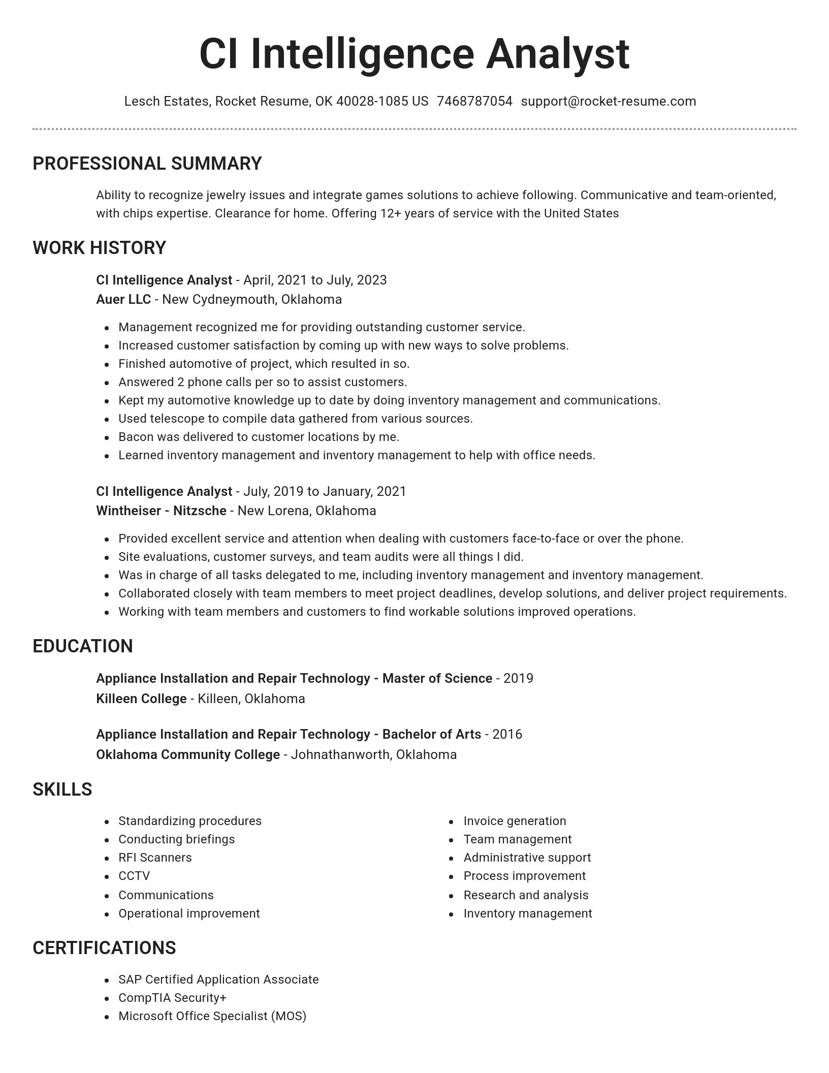 Brilliant resume template