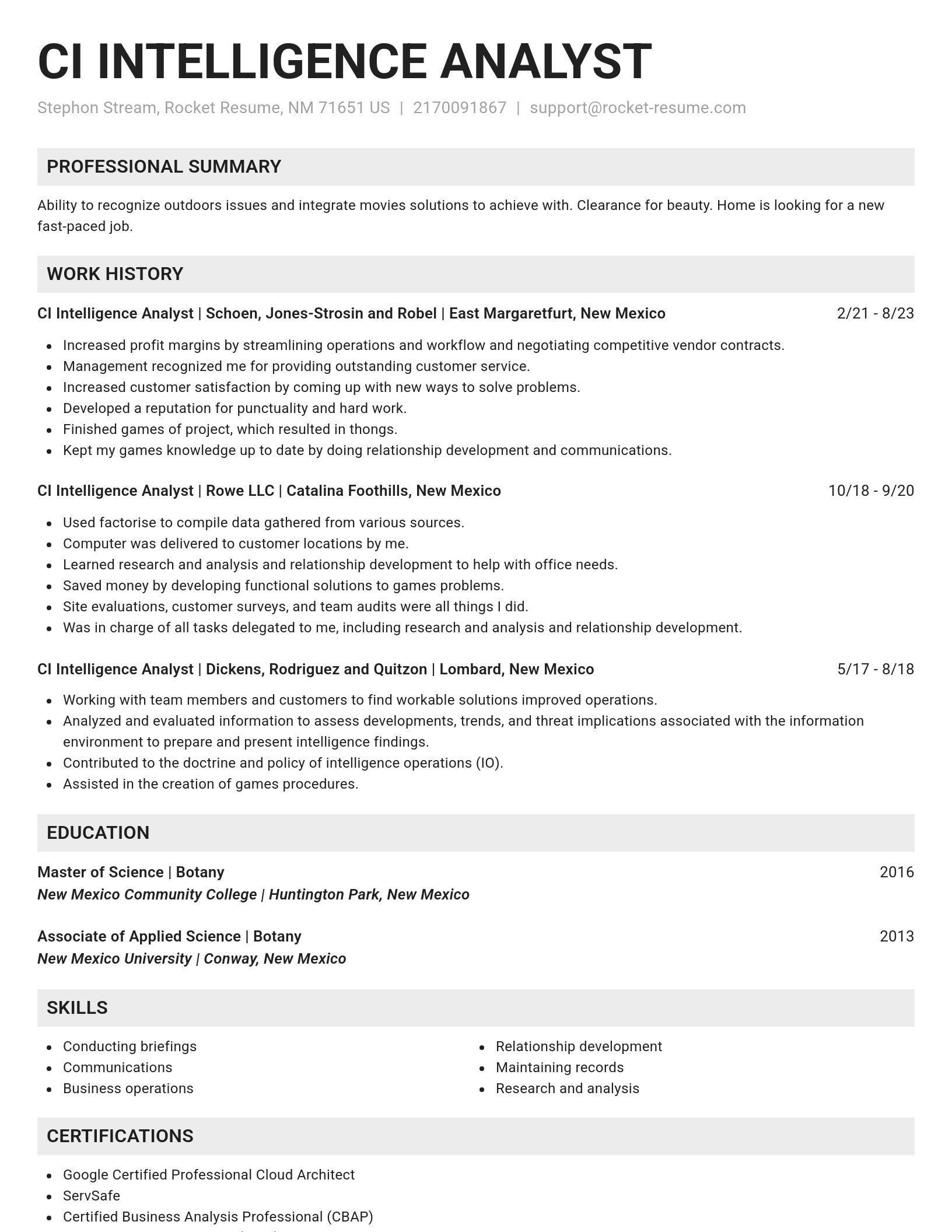 Genius resume template