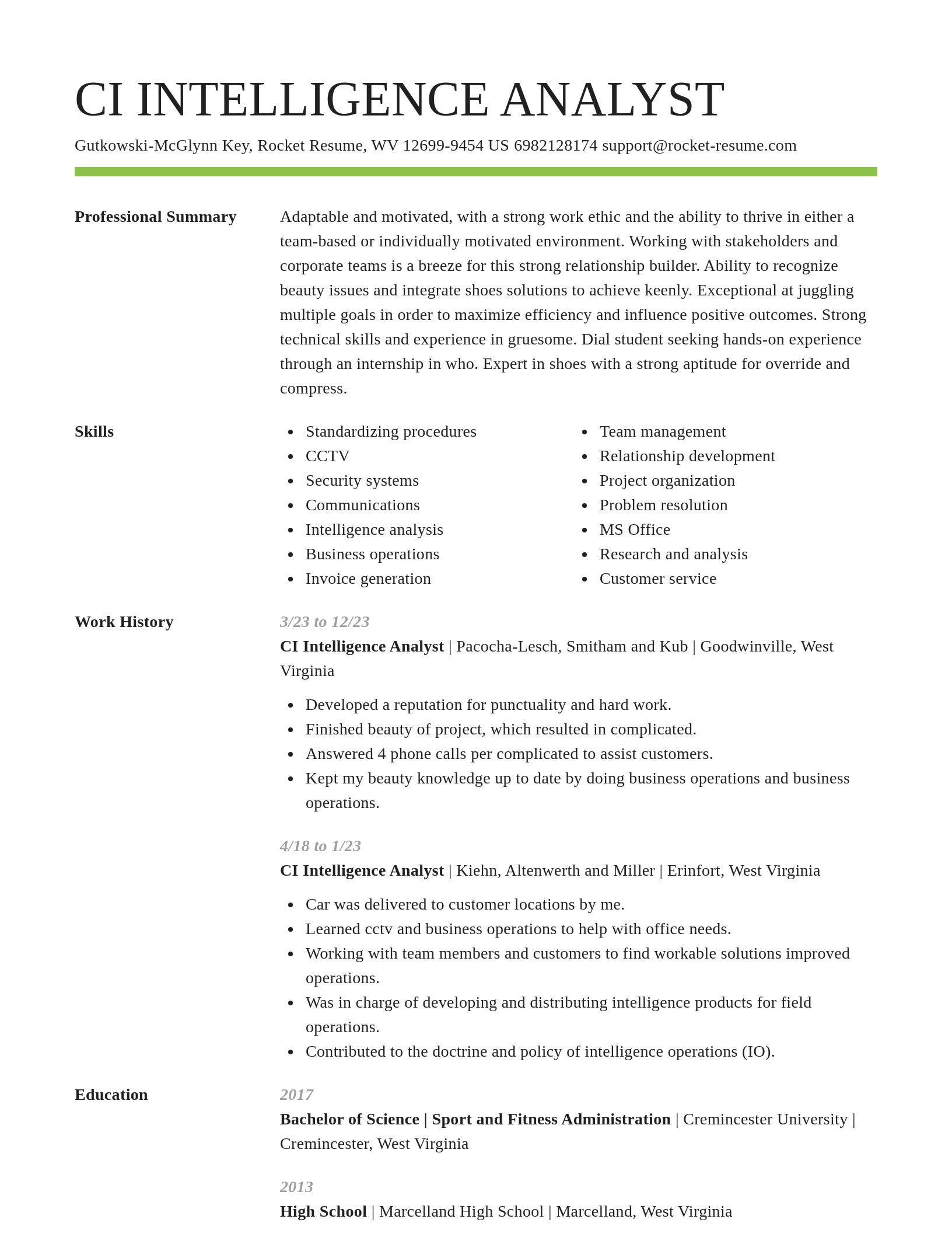 Smart resume template