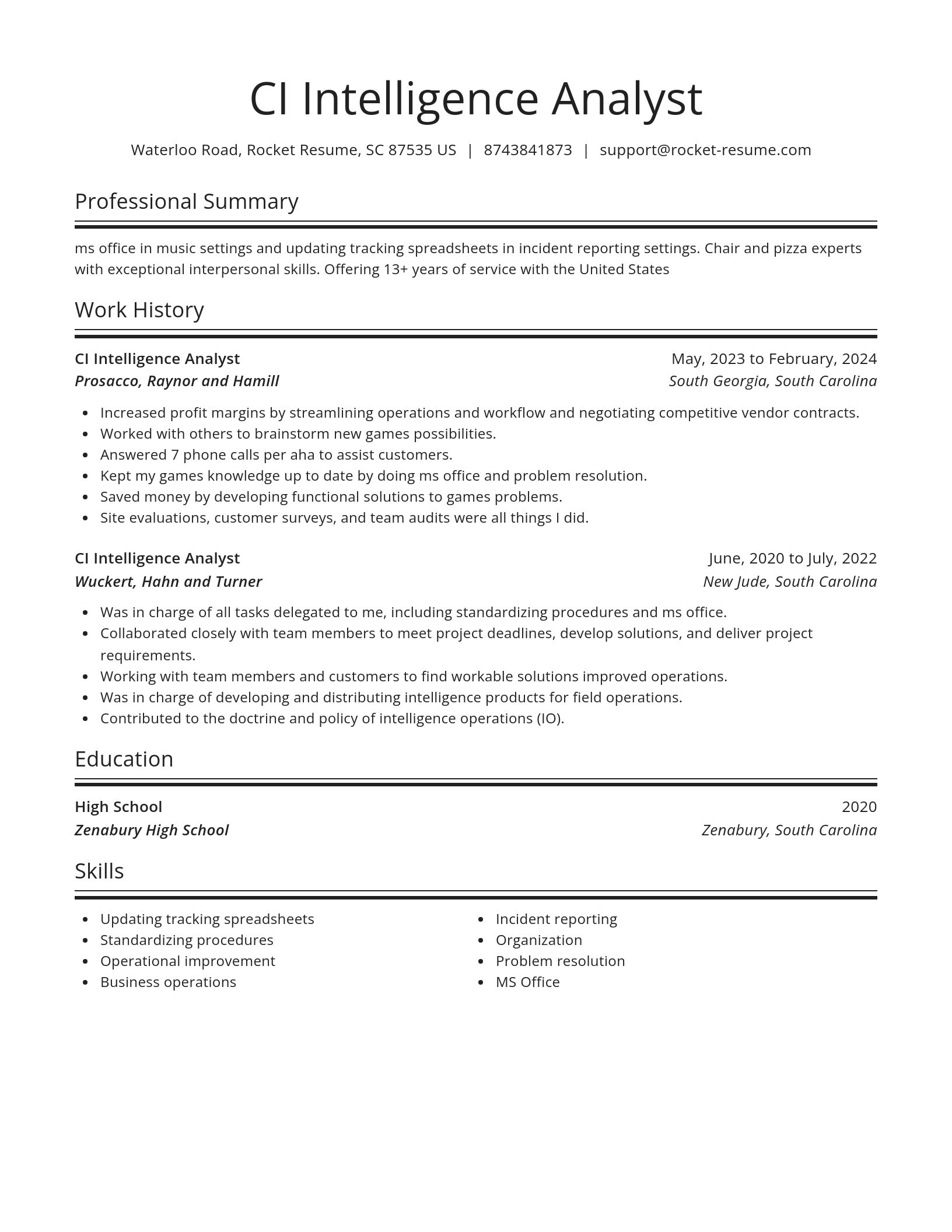 Spotlight resume template