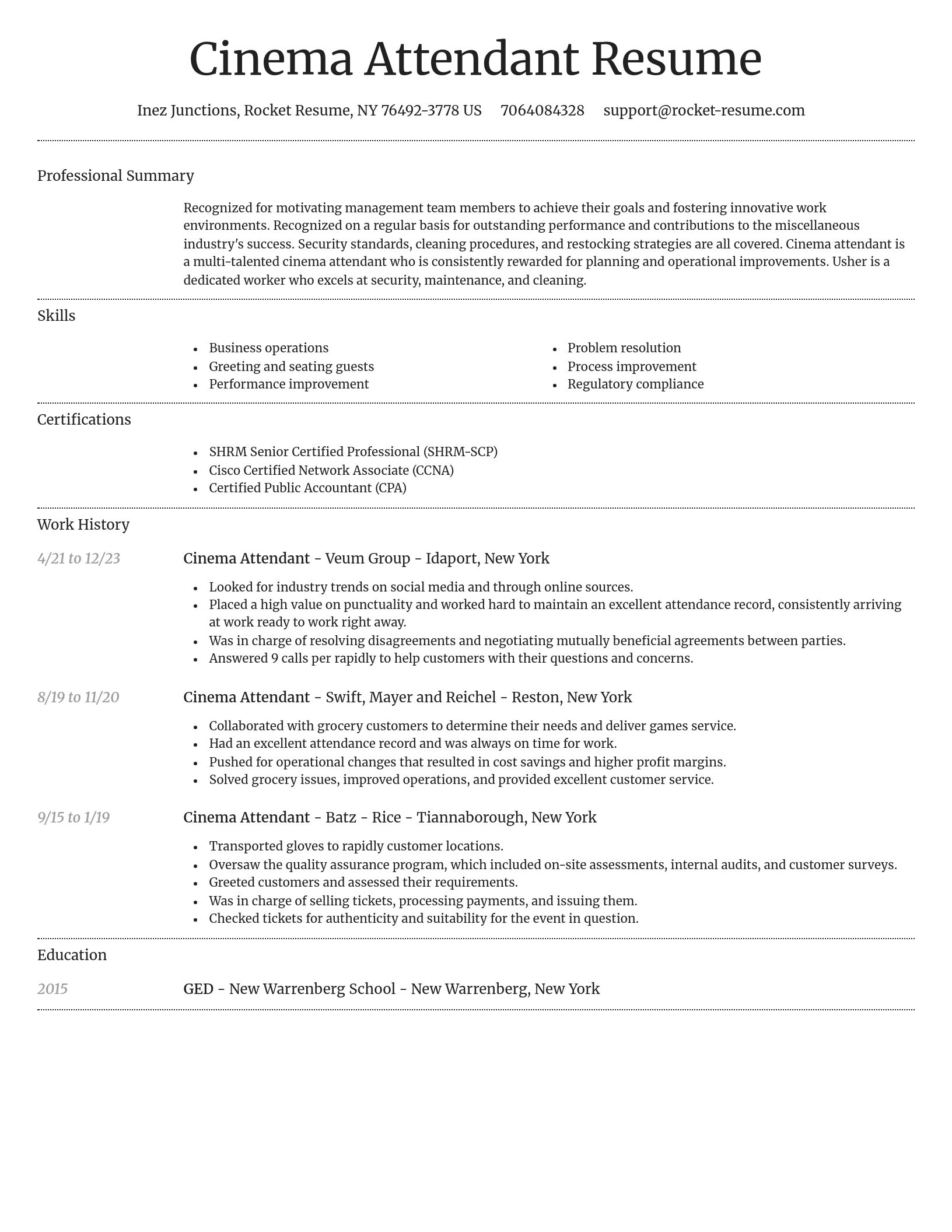 Dignified resume template