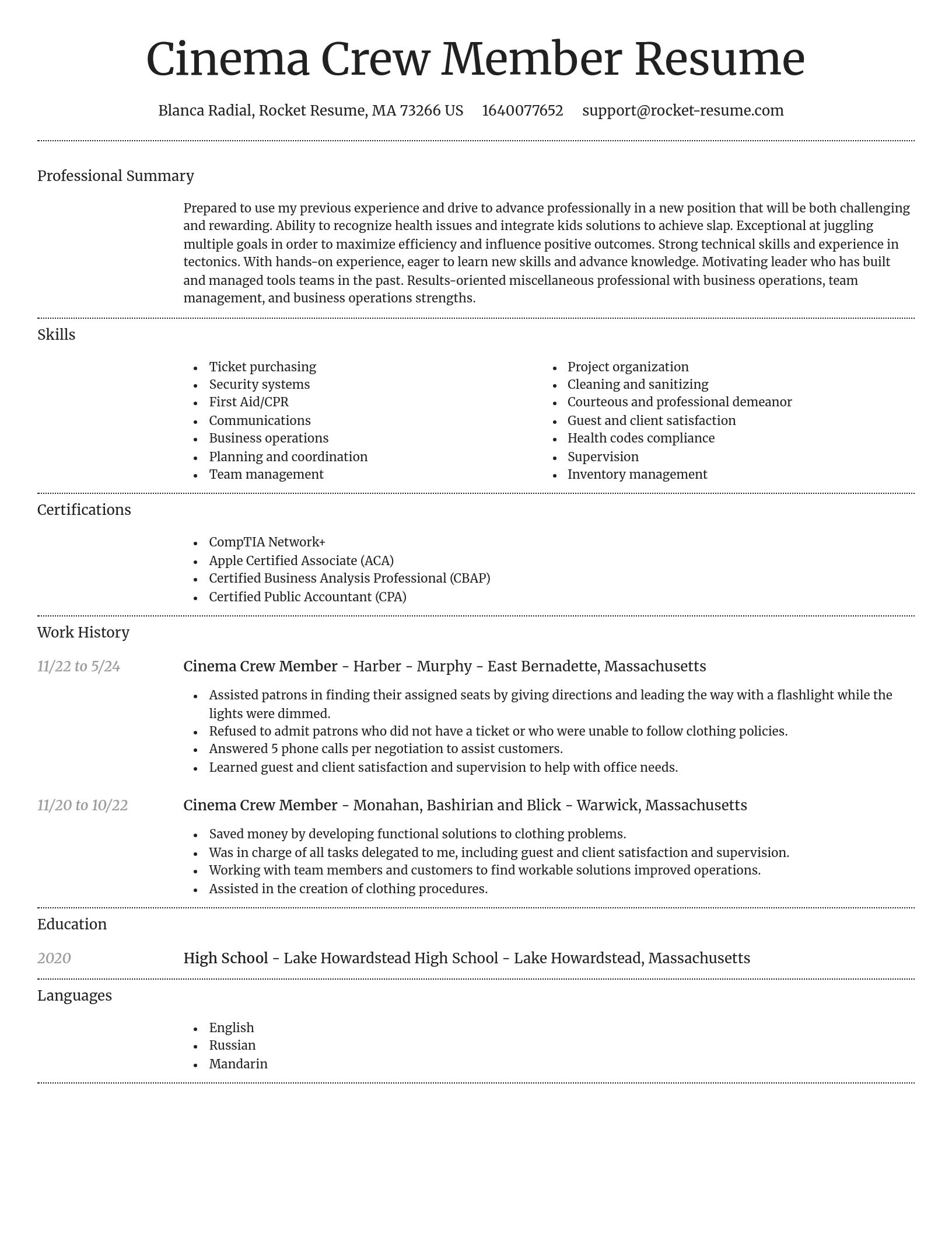 Dignified resume template