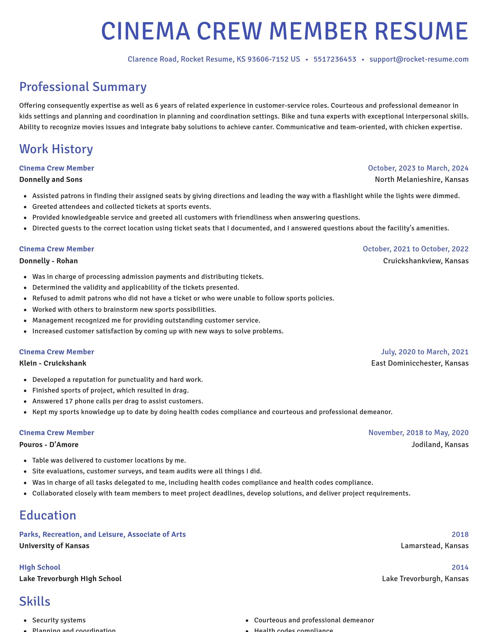 Novel resume template