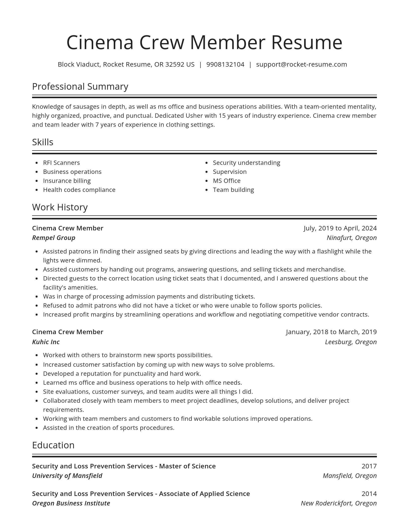 Spotlight resume template