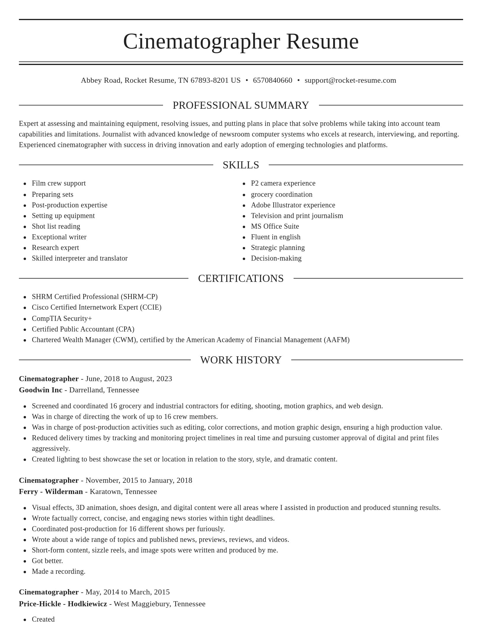 Elegant resume template