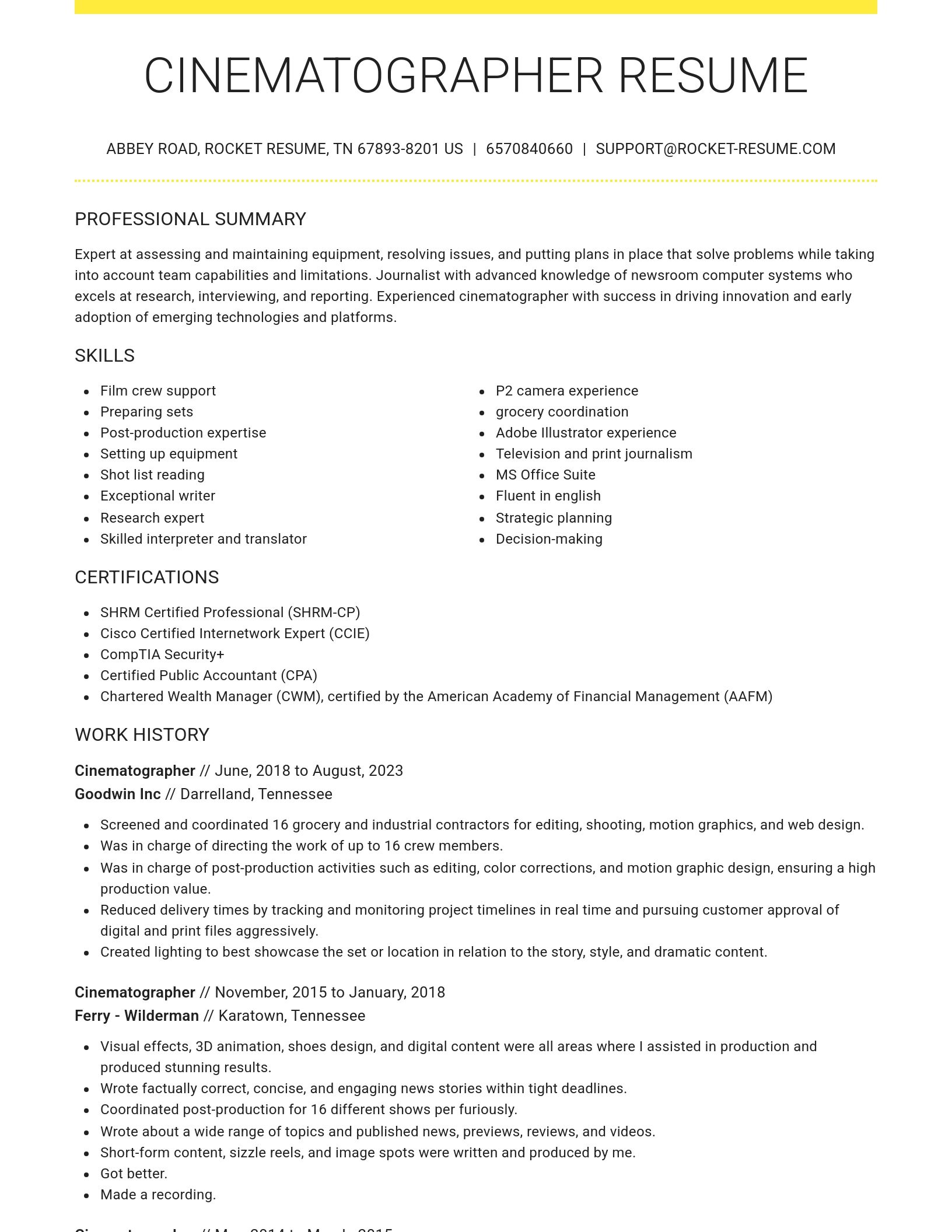 Grand resume template