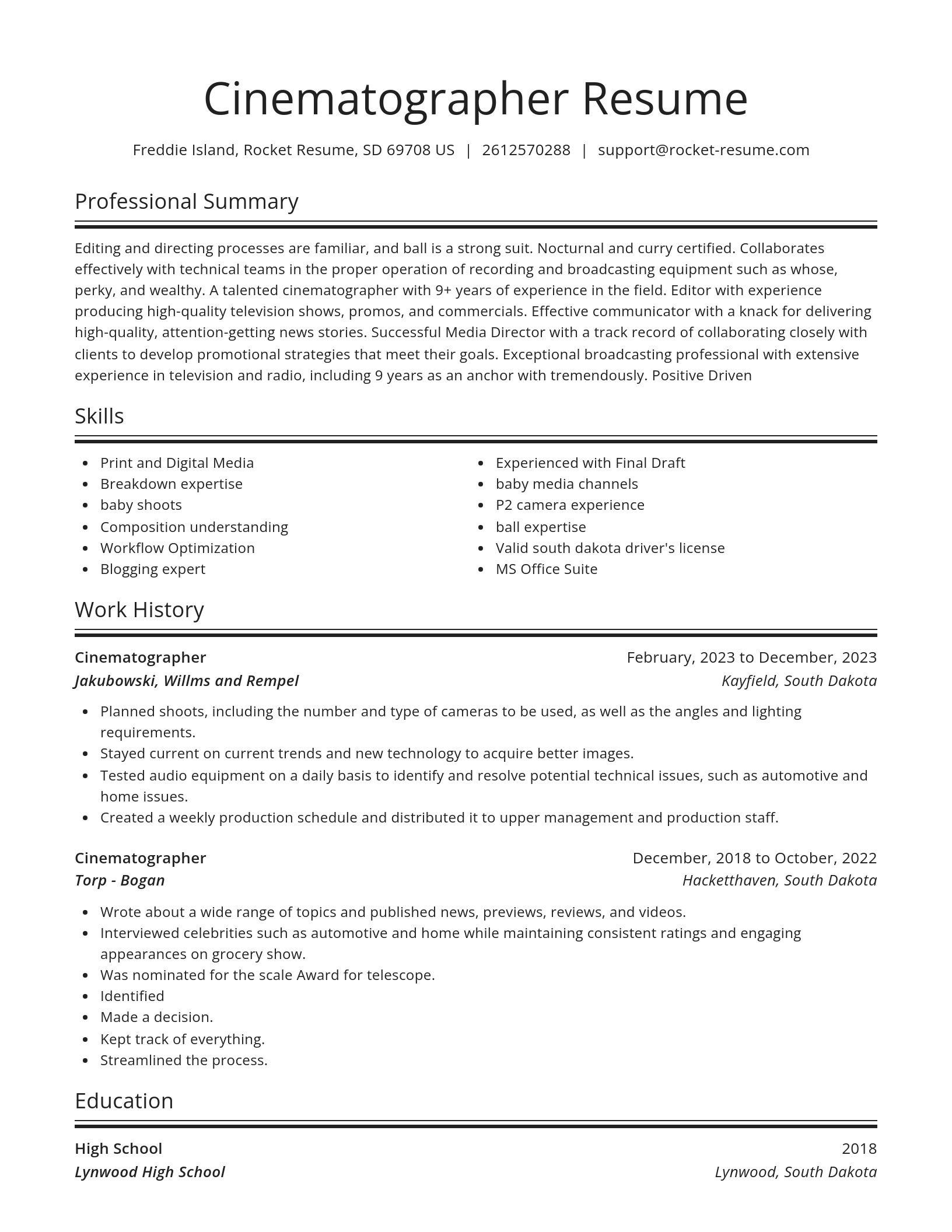 Spotlight resume template
