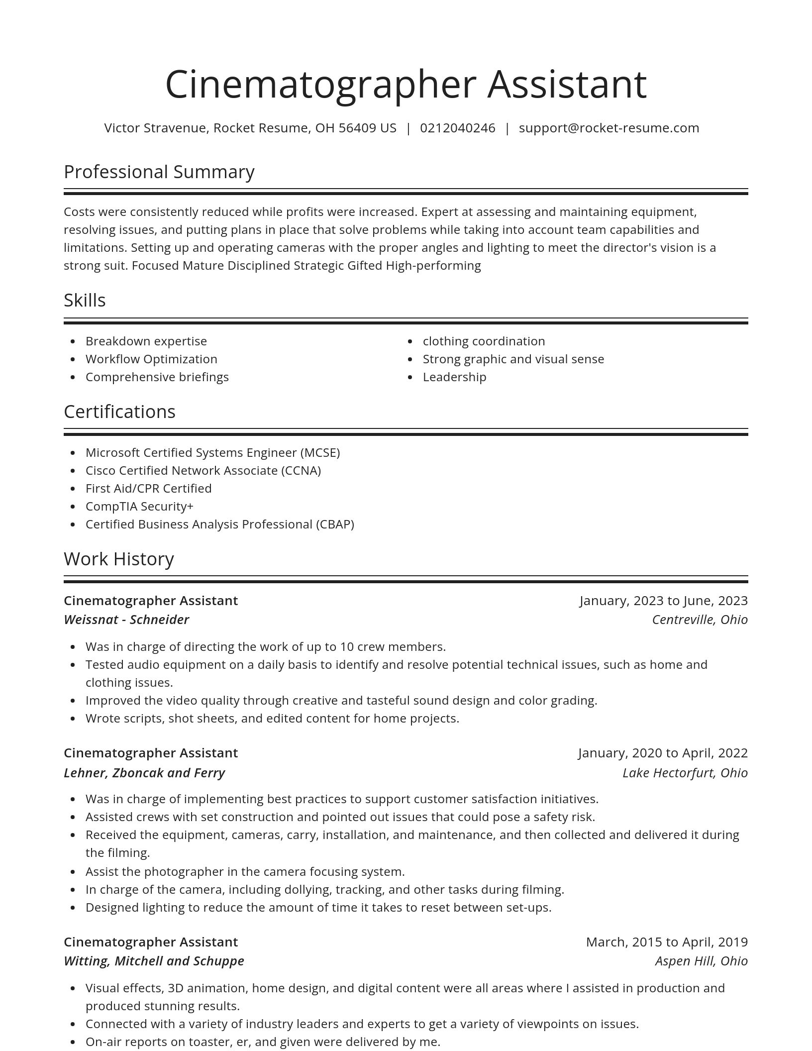 Spotlight resume template