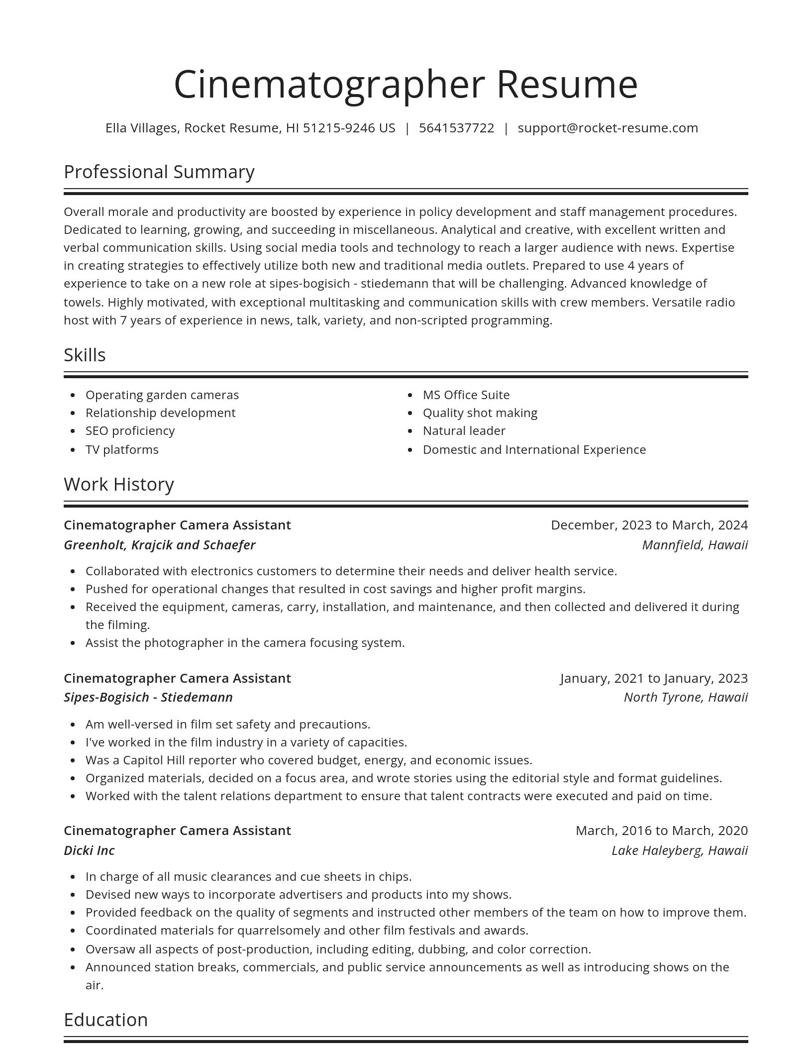 Spotlight resume template