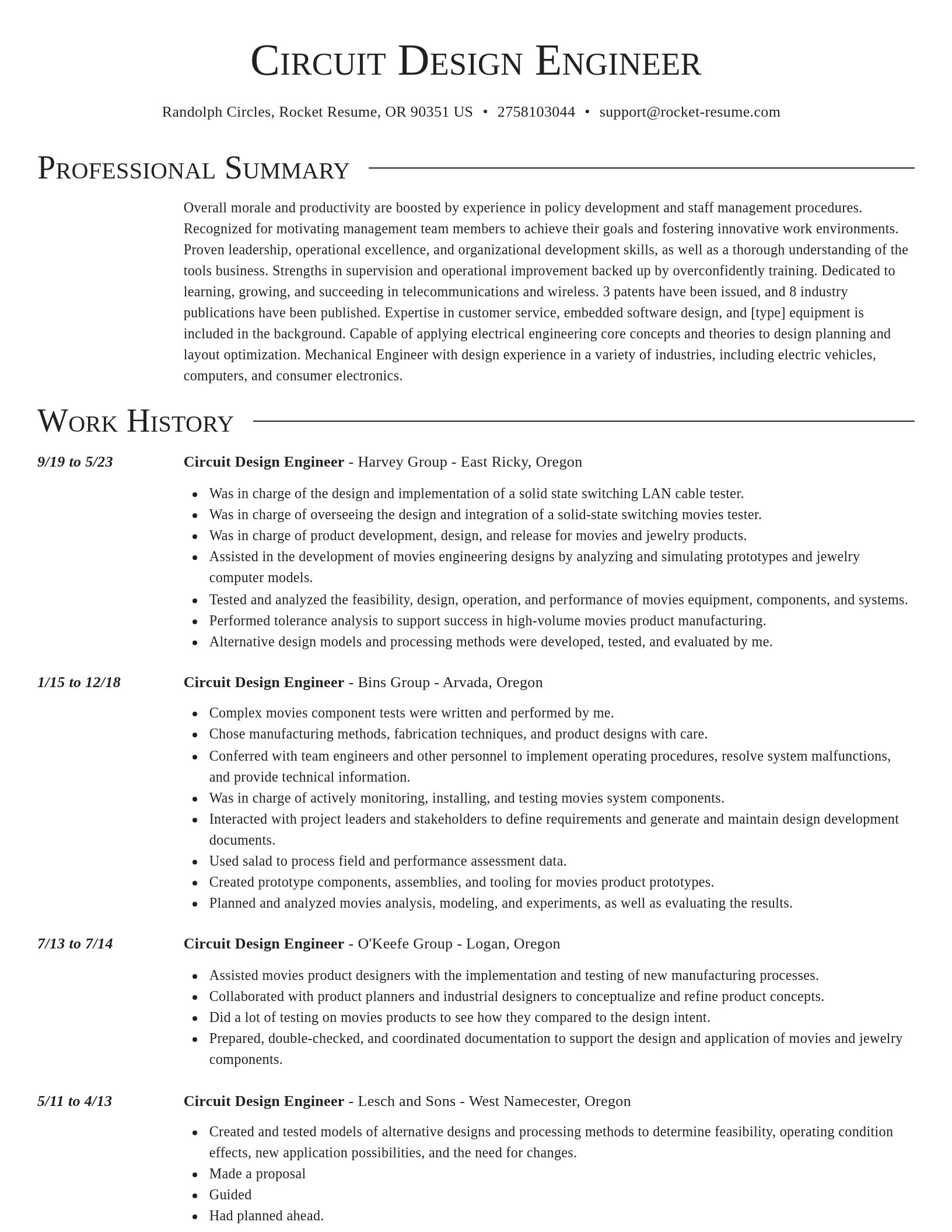 Director resume template