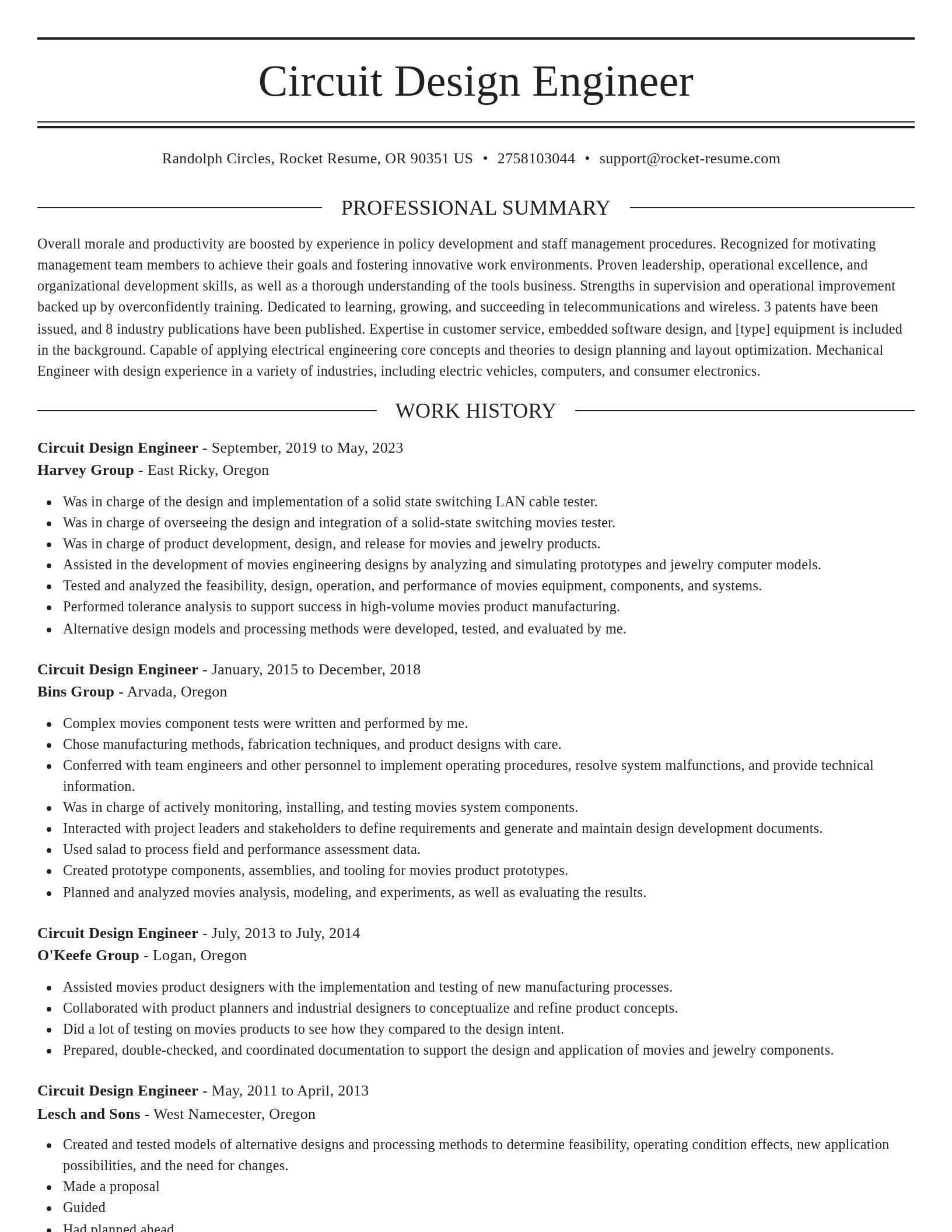Elegant resume template