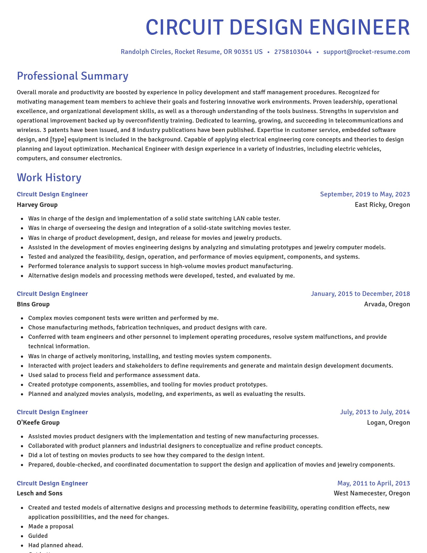 Novel resume template