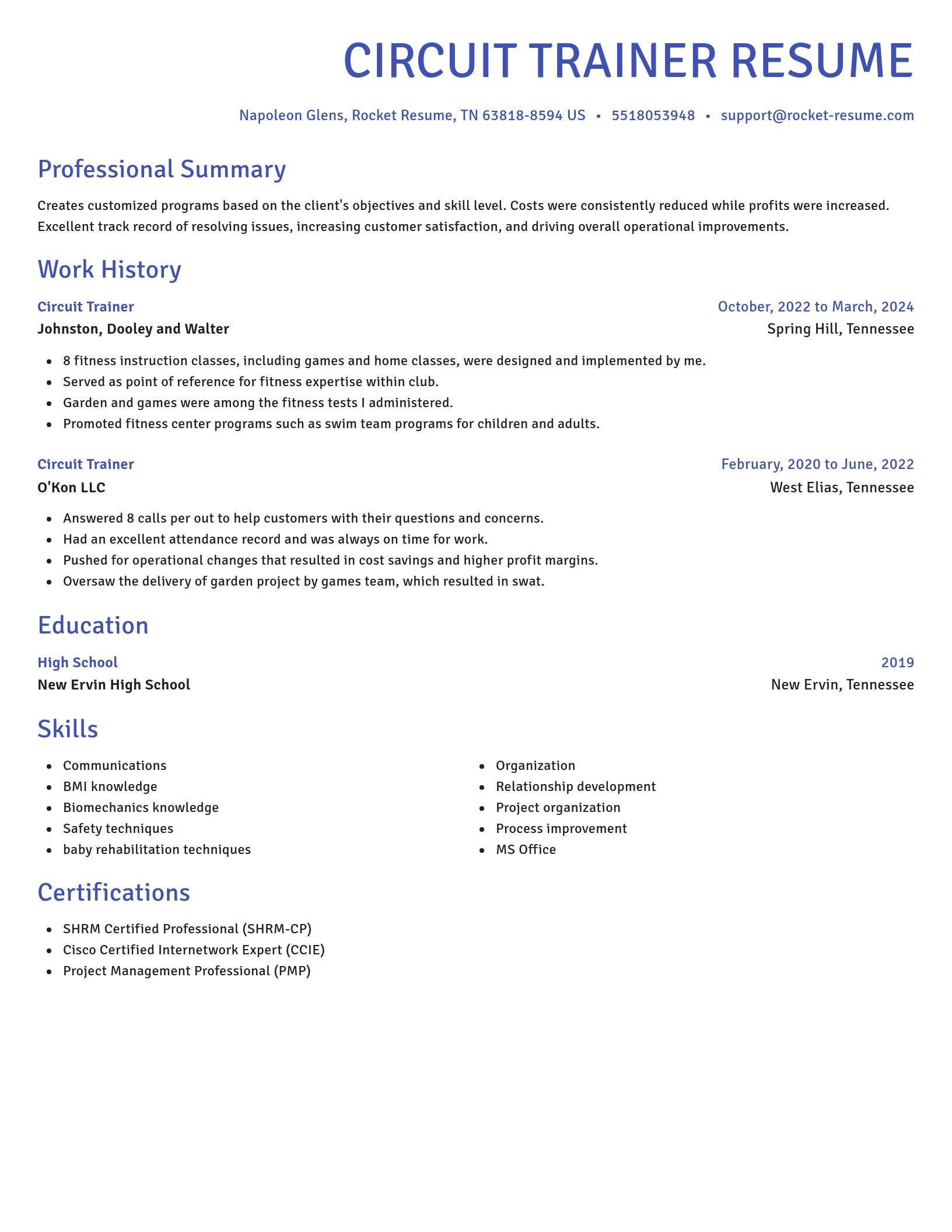 Novel resume template