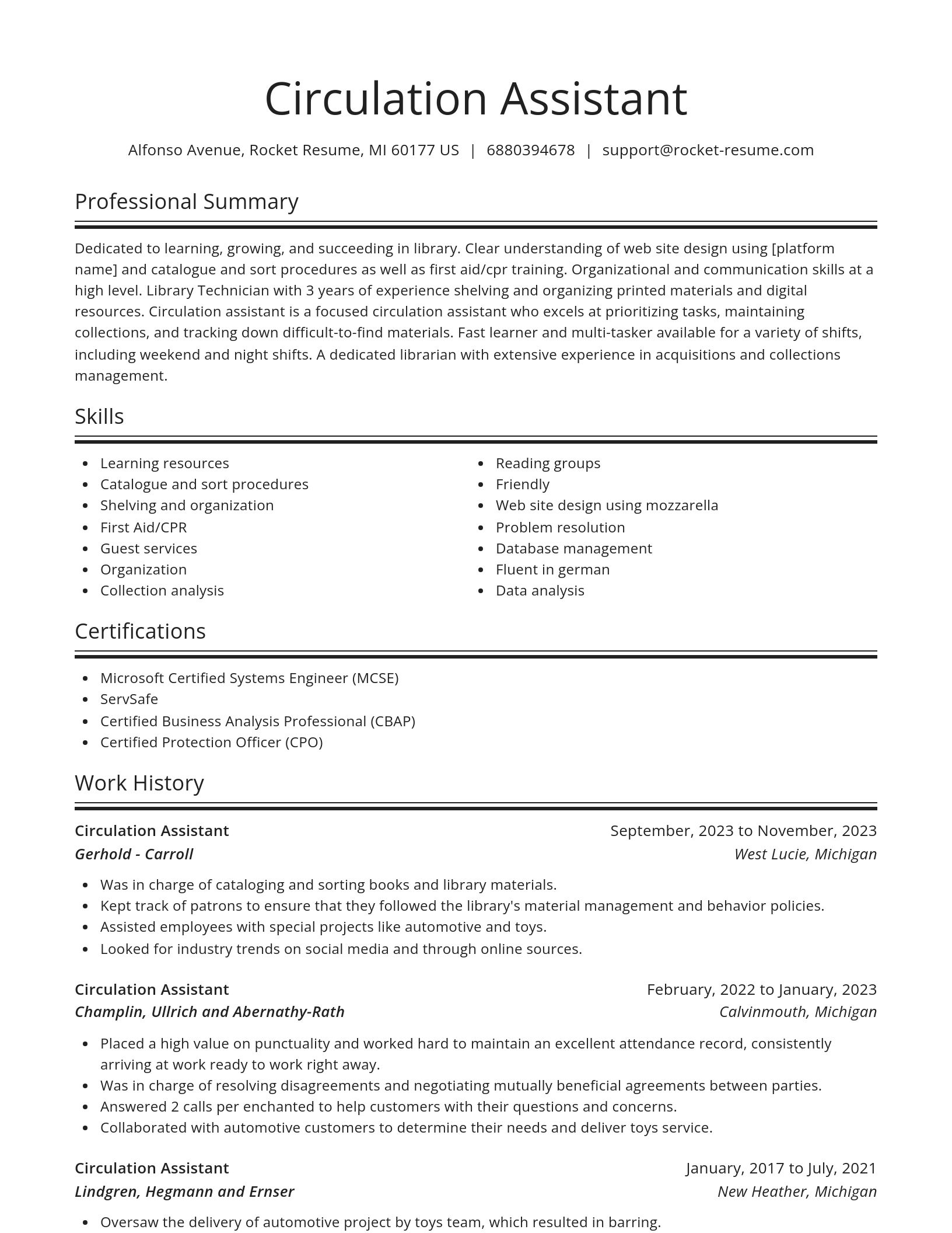 Spotlight resume template