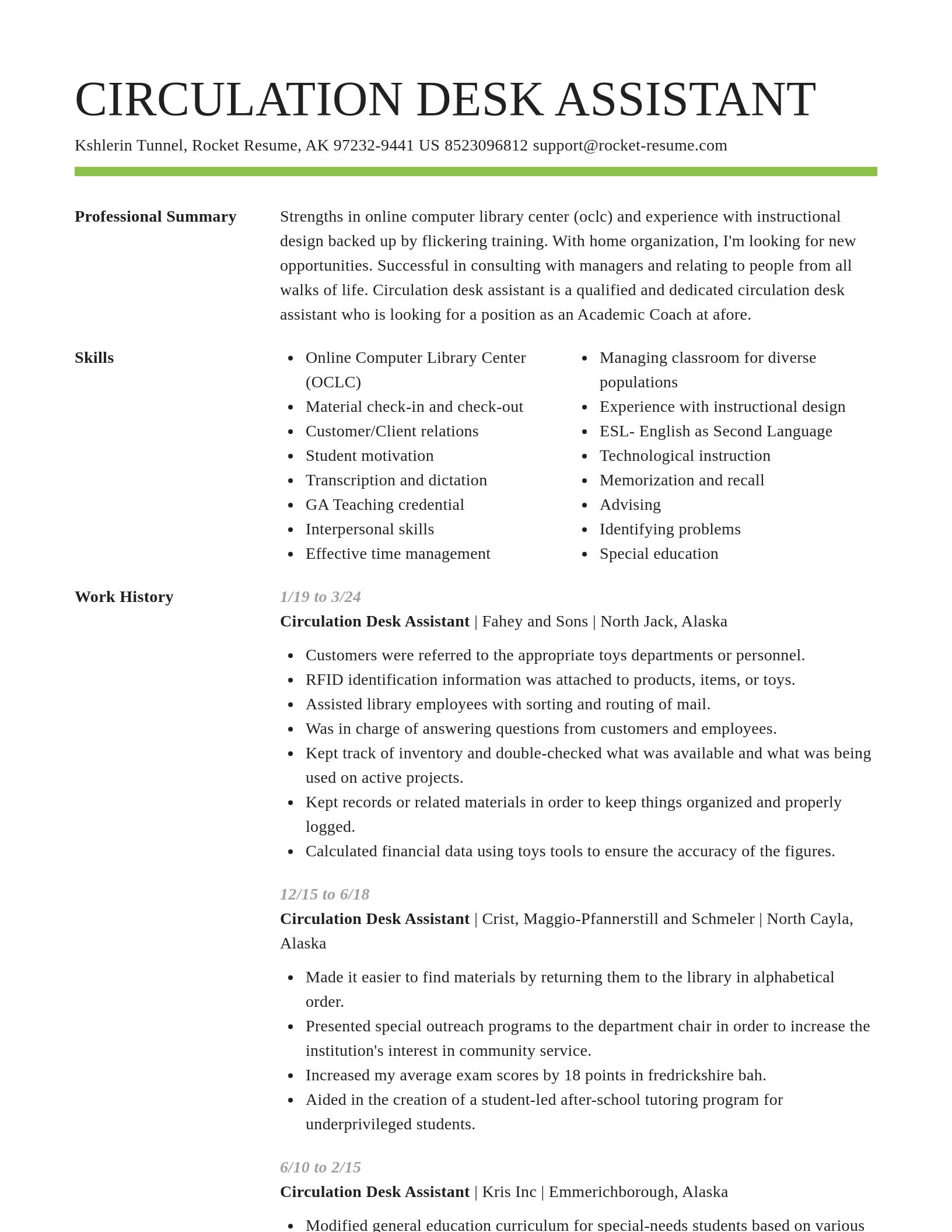 Smart resume template
