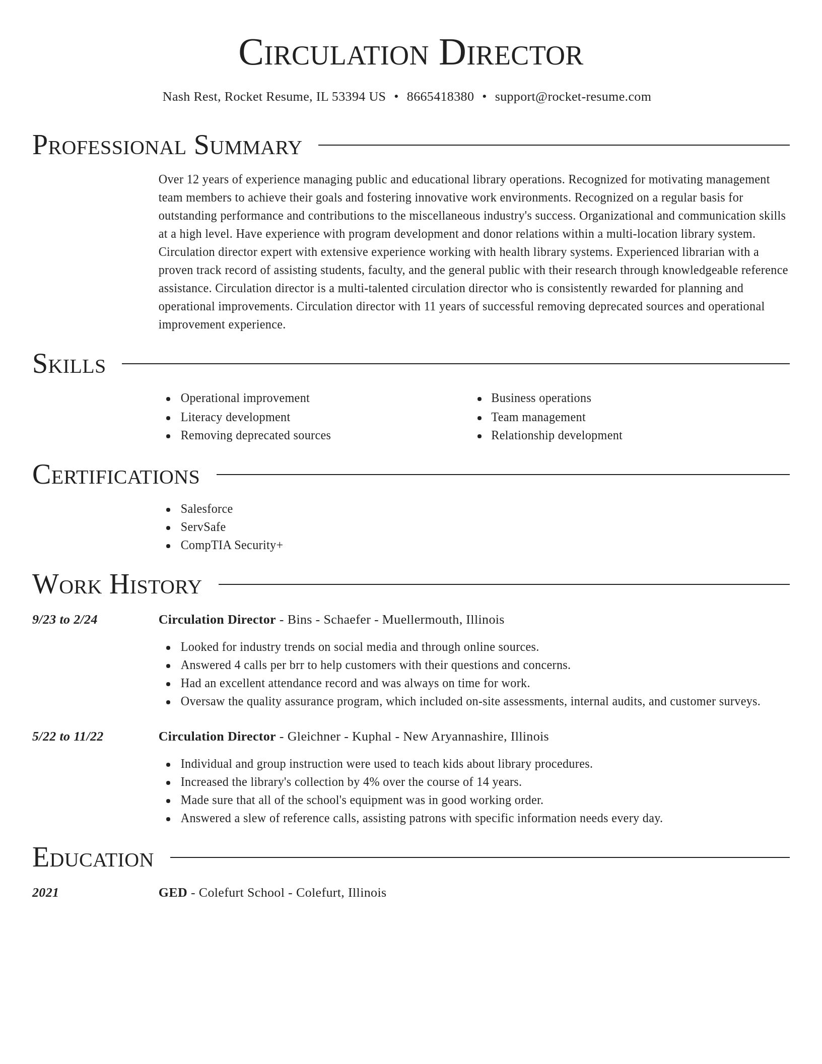 Director resume template