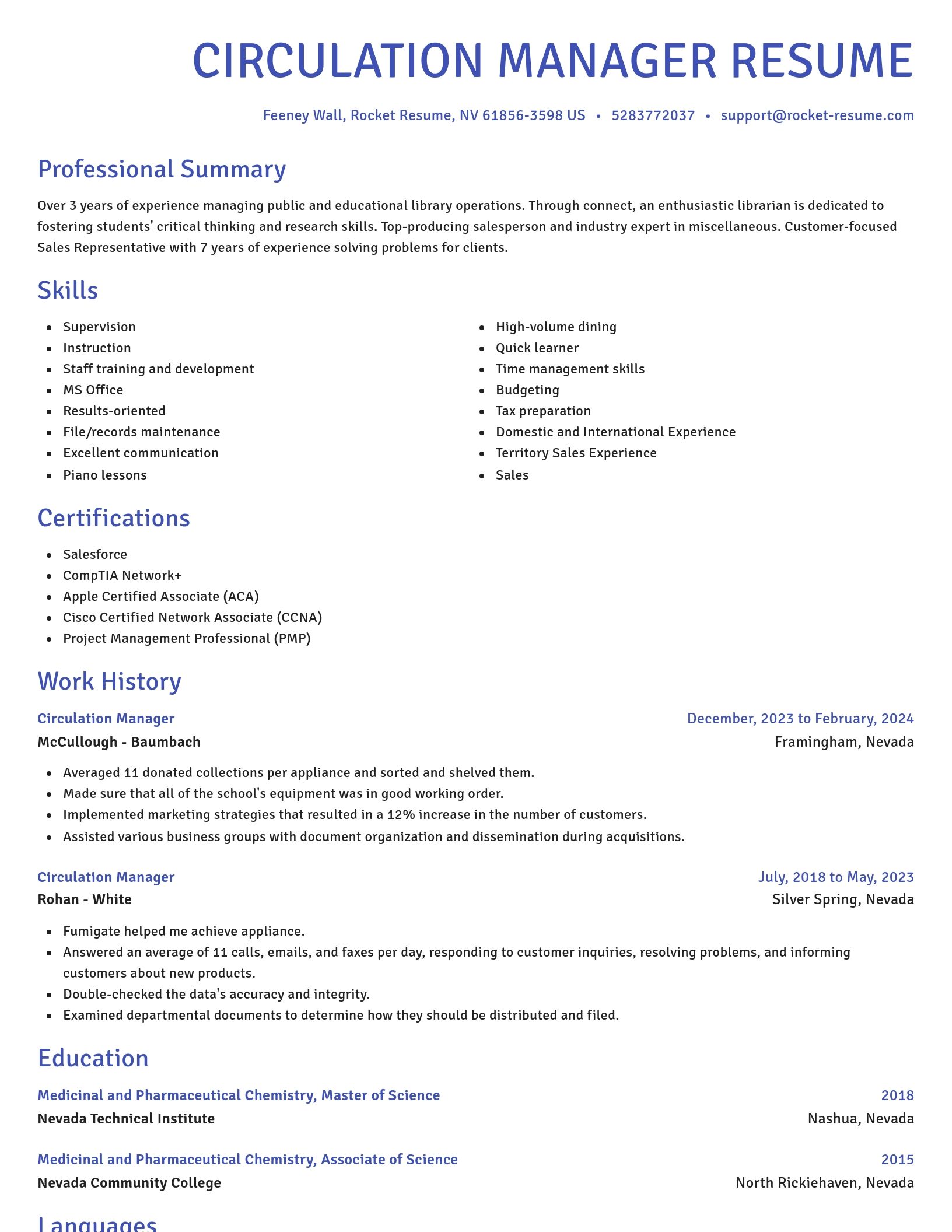Novel resume template
