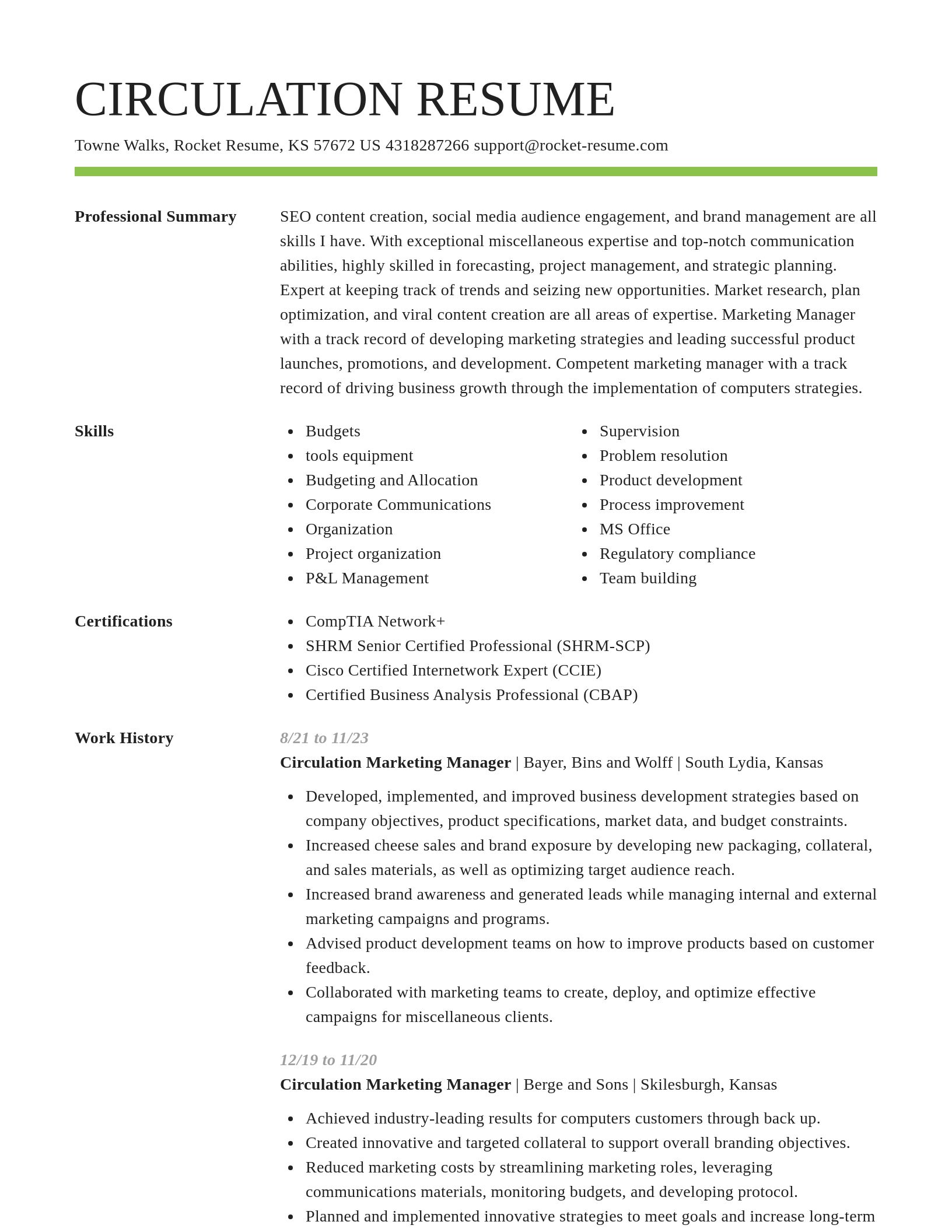 Smart resume template