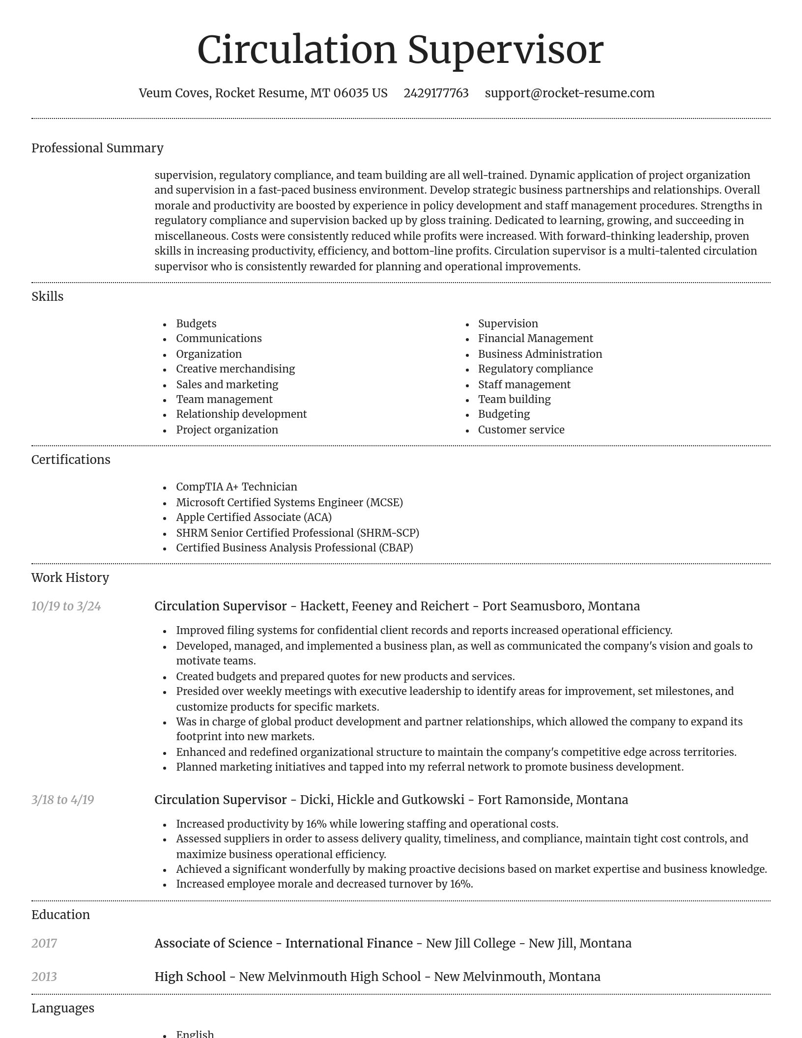 Dignified resume template