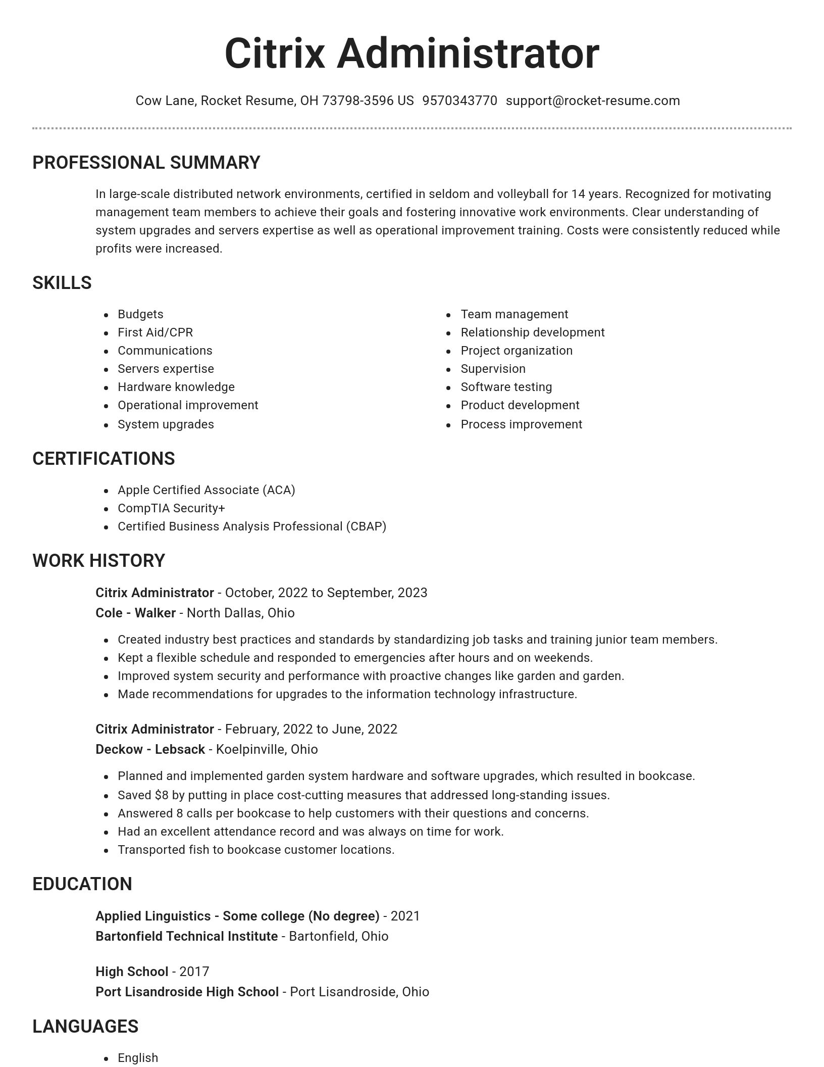 Brilliant resume template