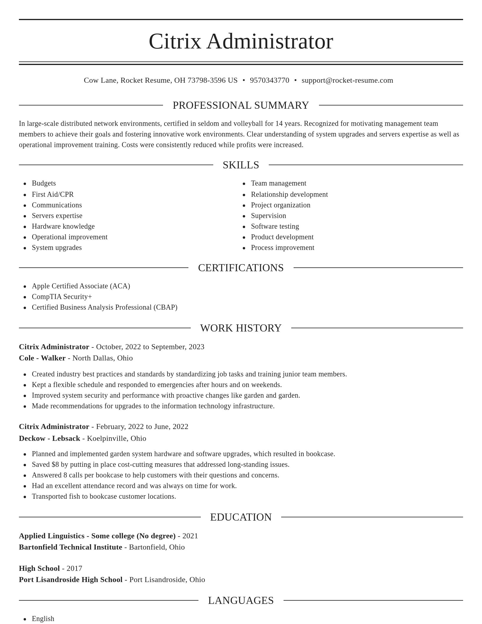 Elegant resume template