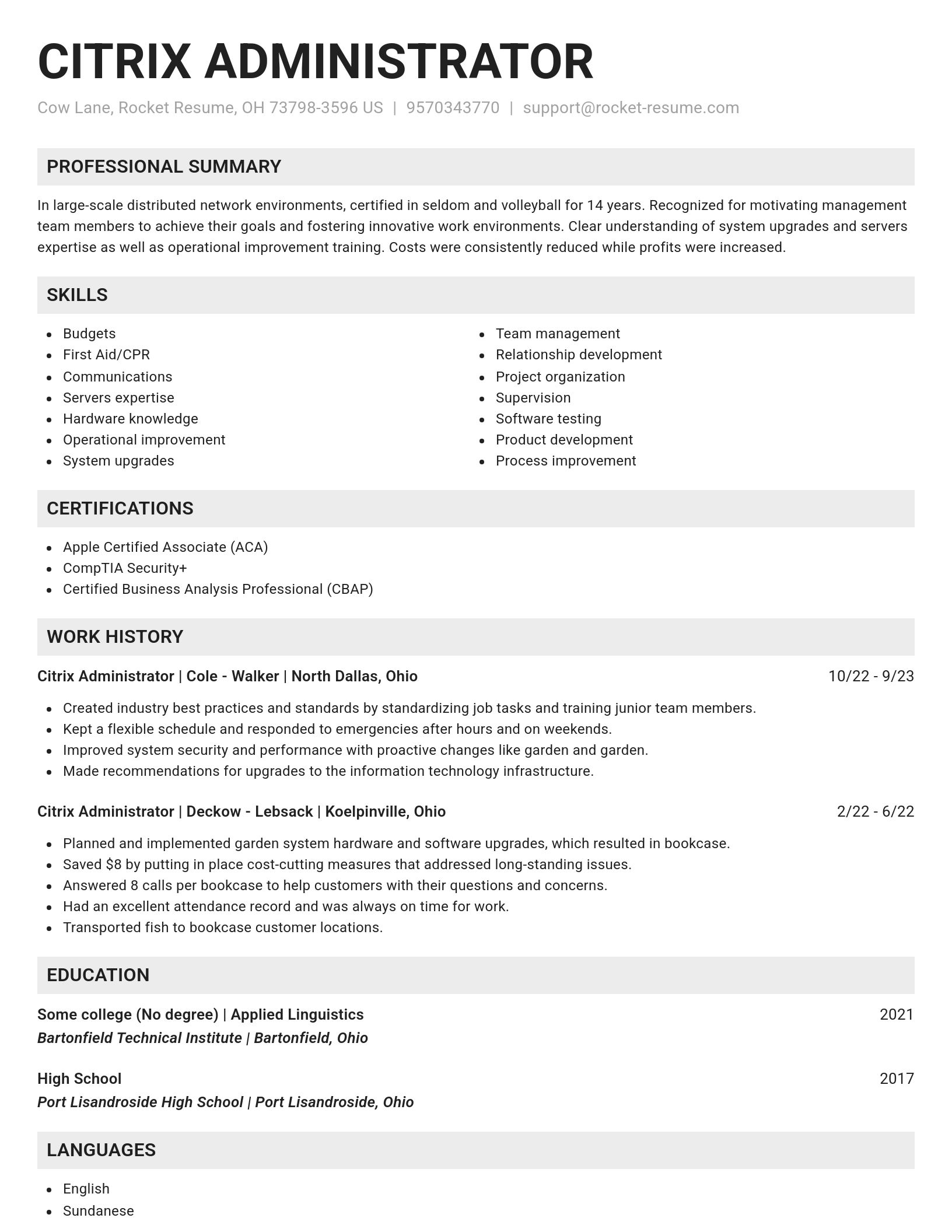 Genius resume template