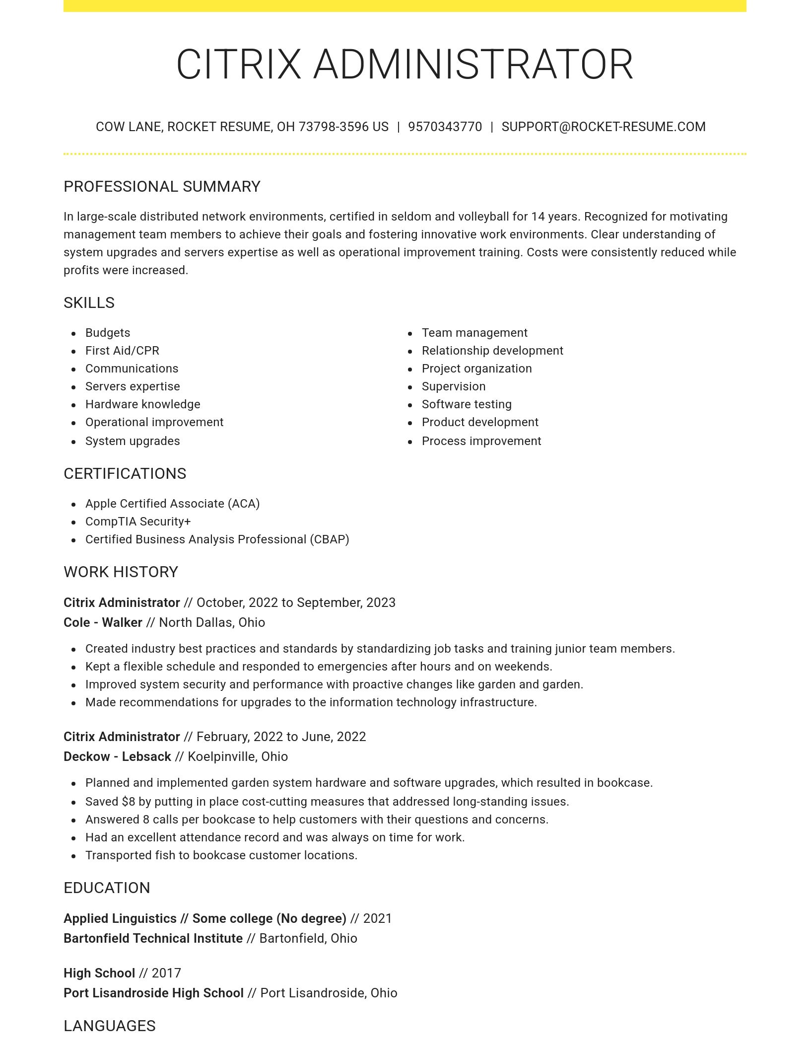 Grand resume template