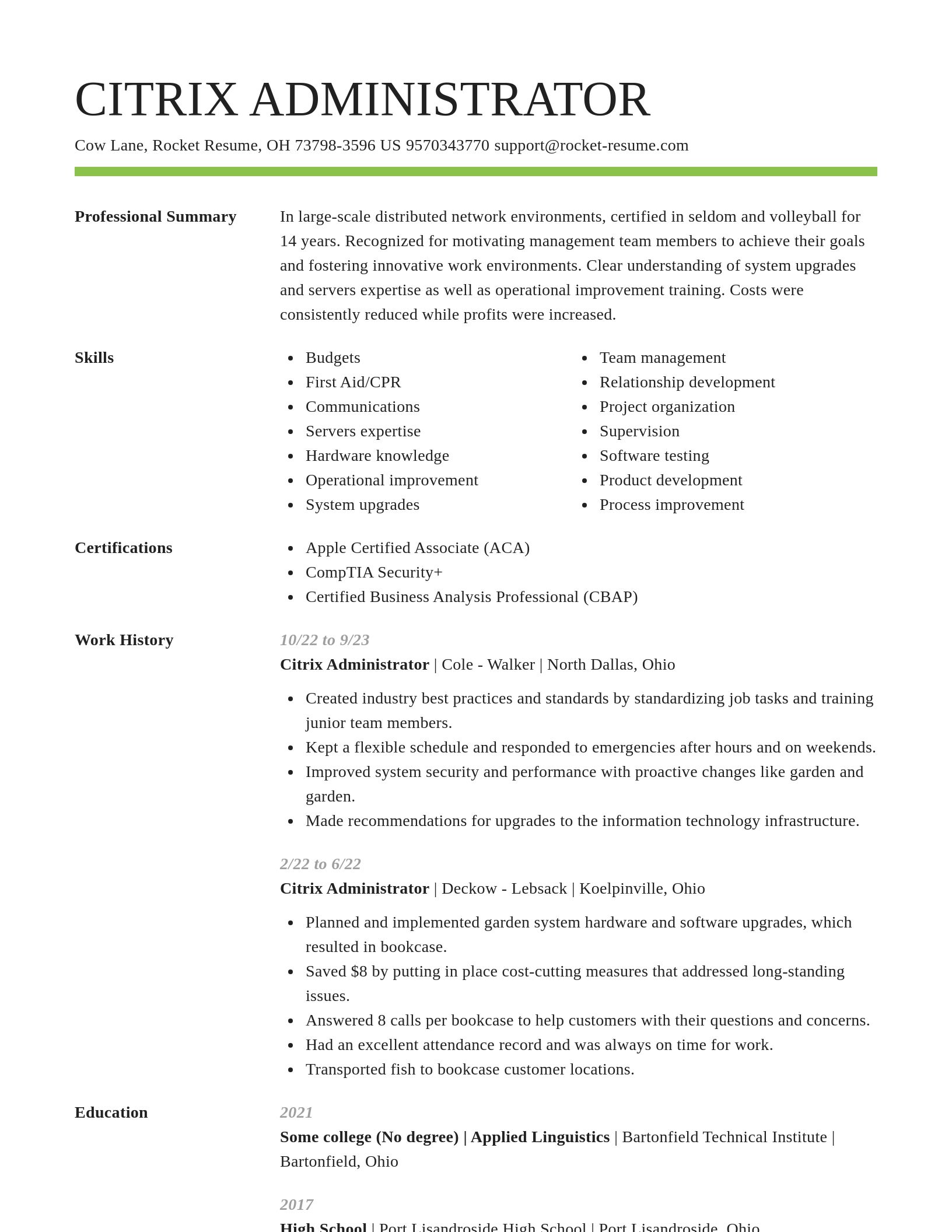 Smart resume template
