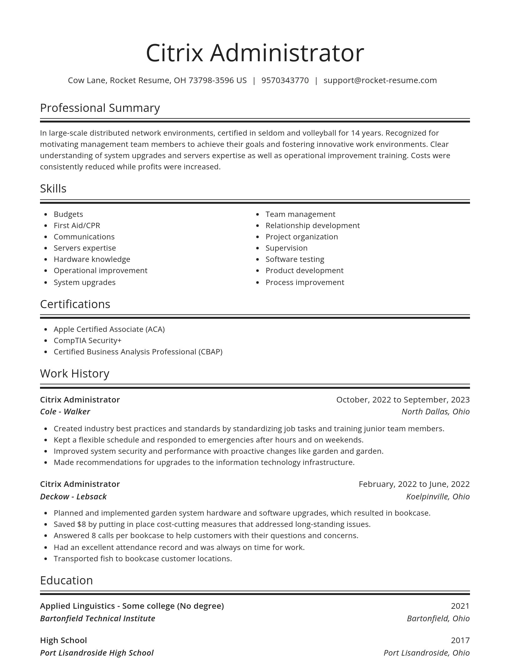 Spotlight resume template