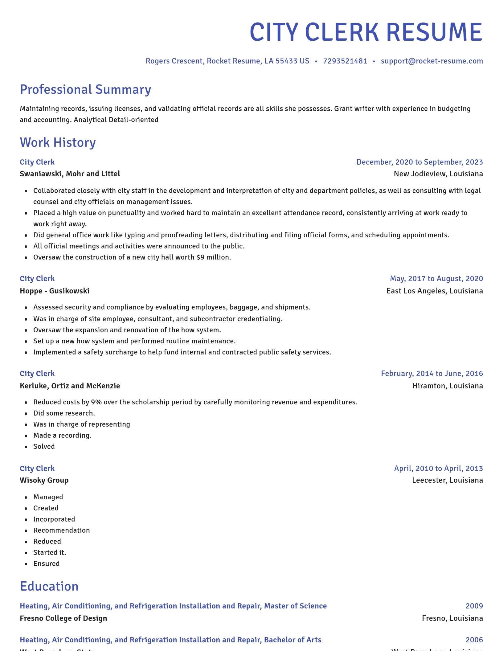 Novel resume template