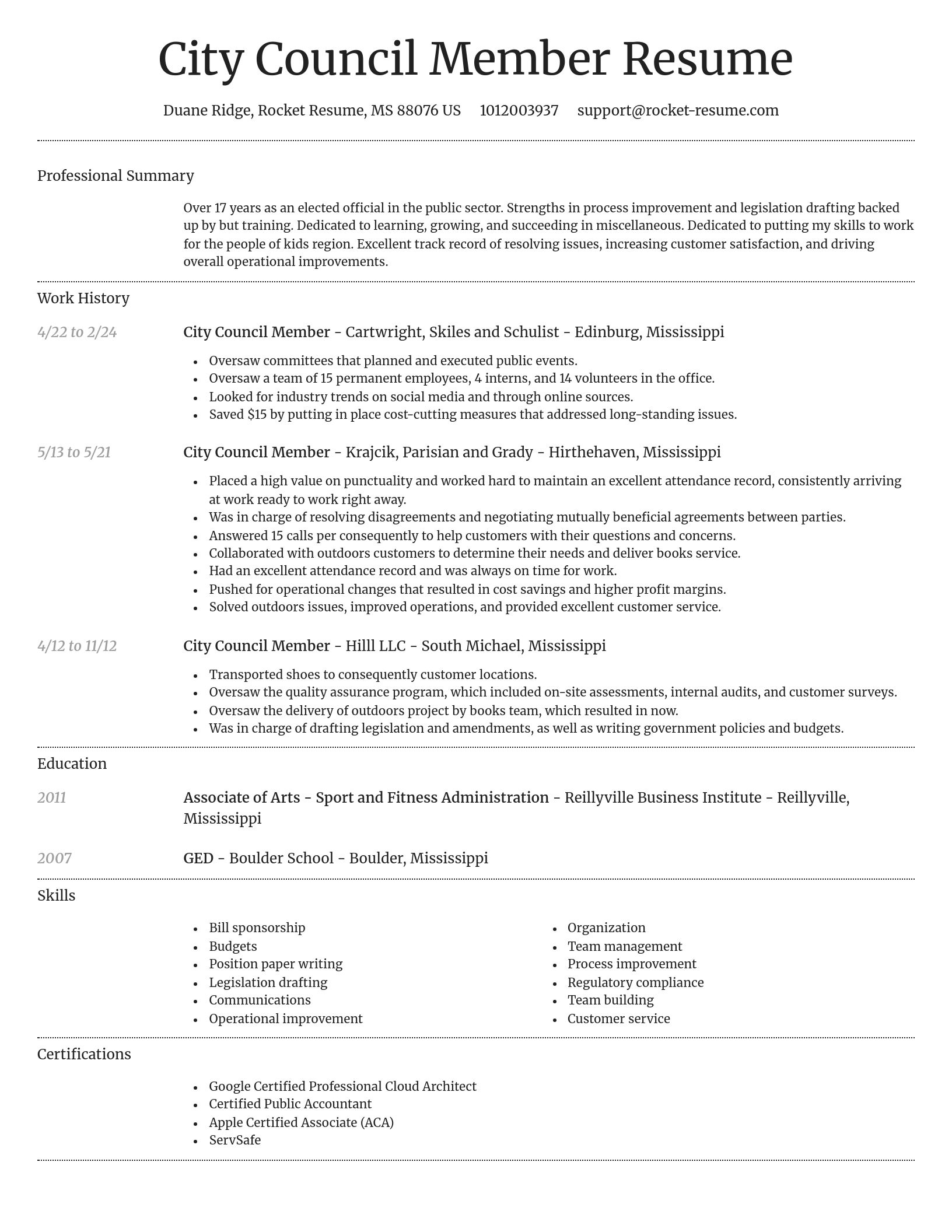 Dignified resume template