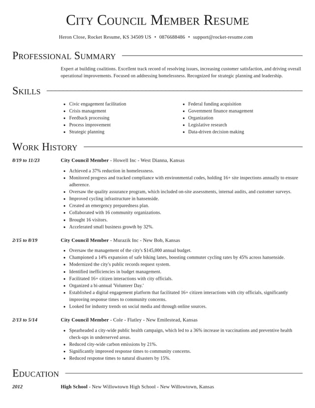 Director resume template
