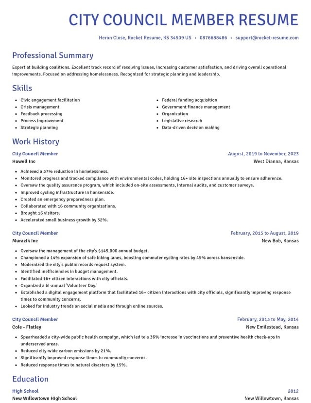 Novel resume template