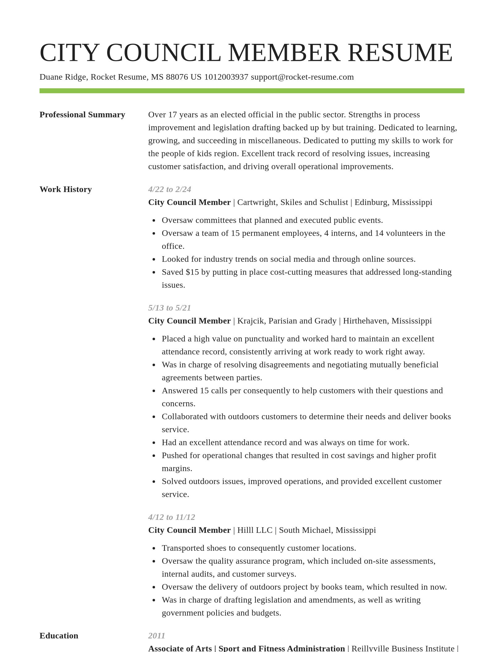 Smart resume template