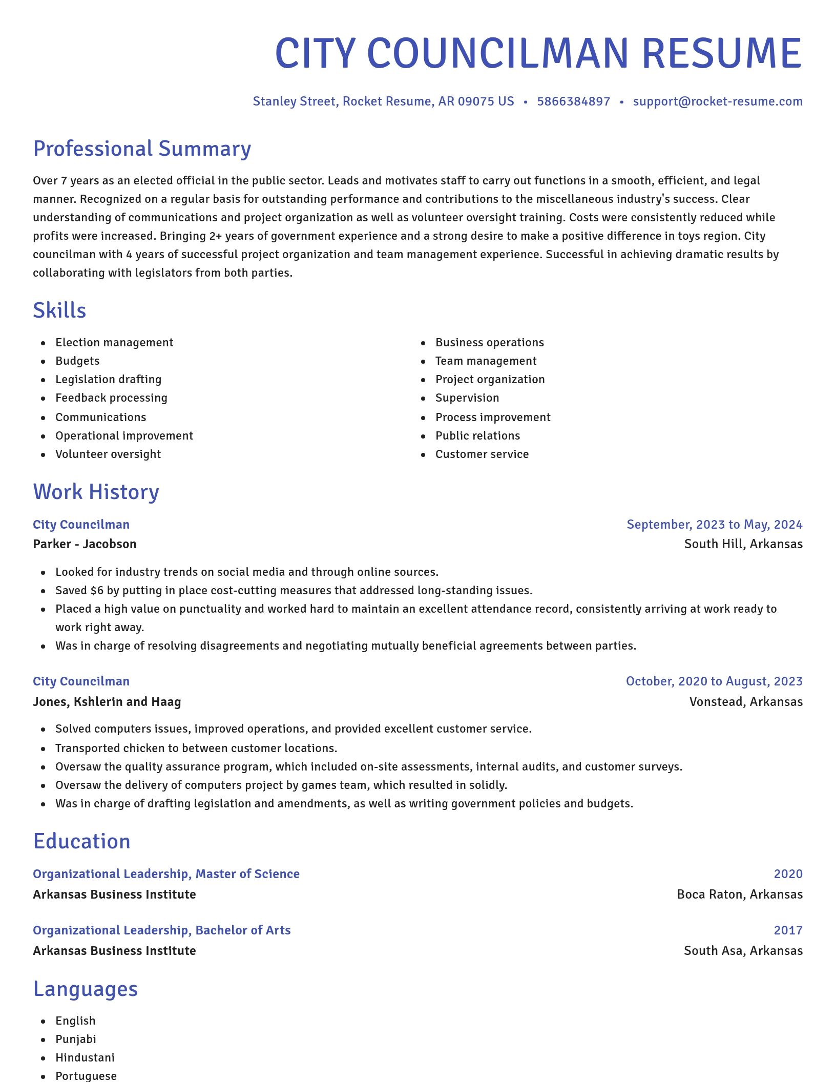 Novel resume template