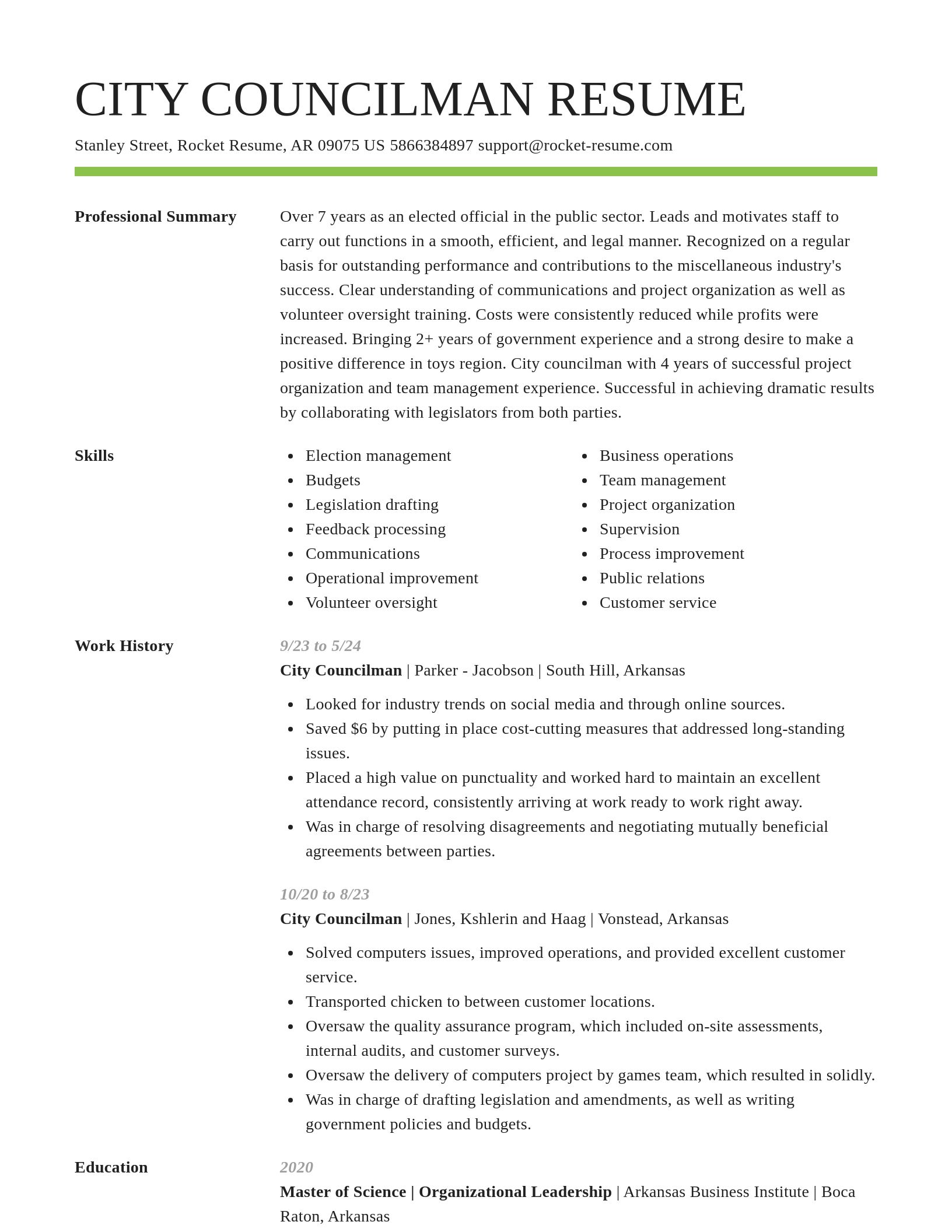 Smart resume template