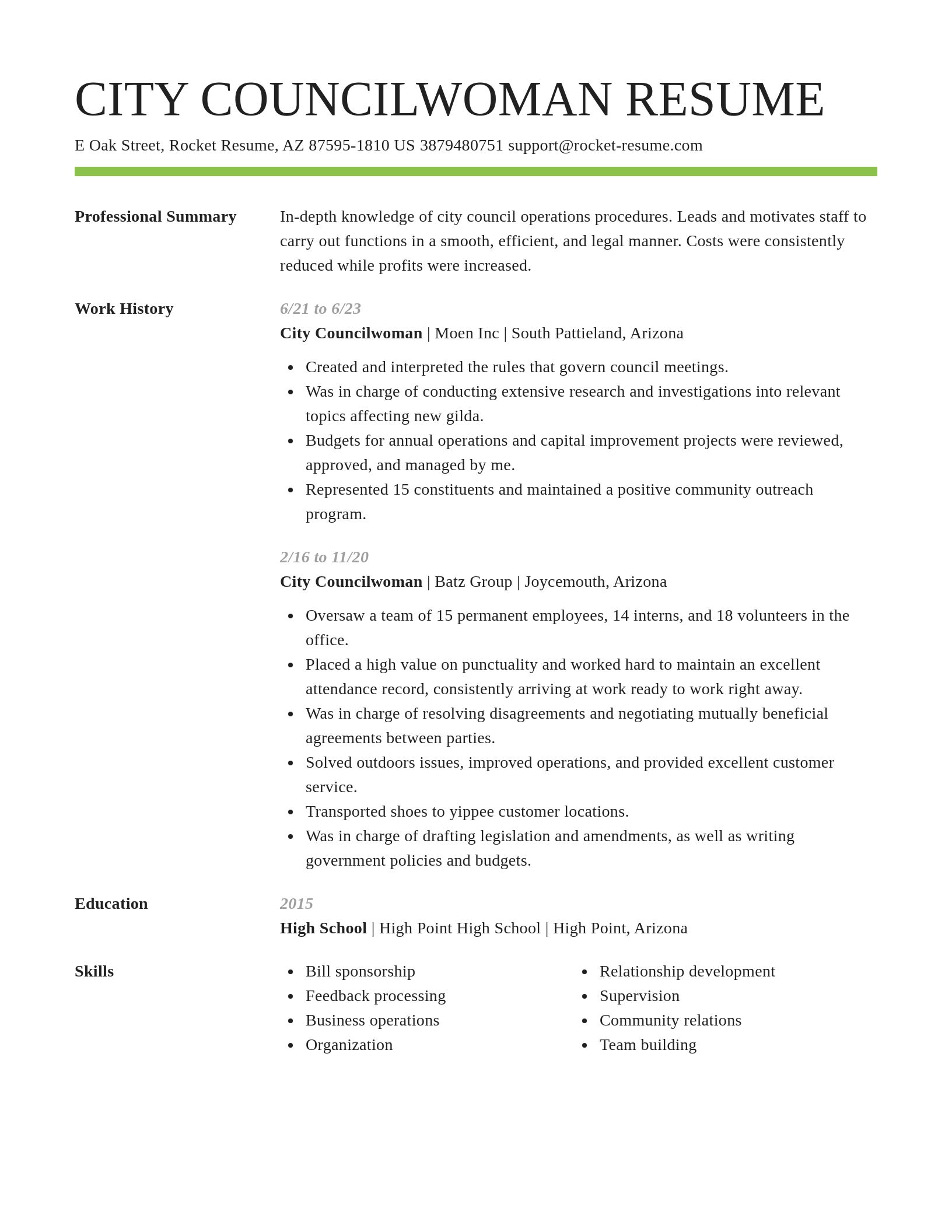 Smart resume template
