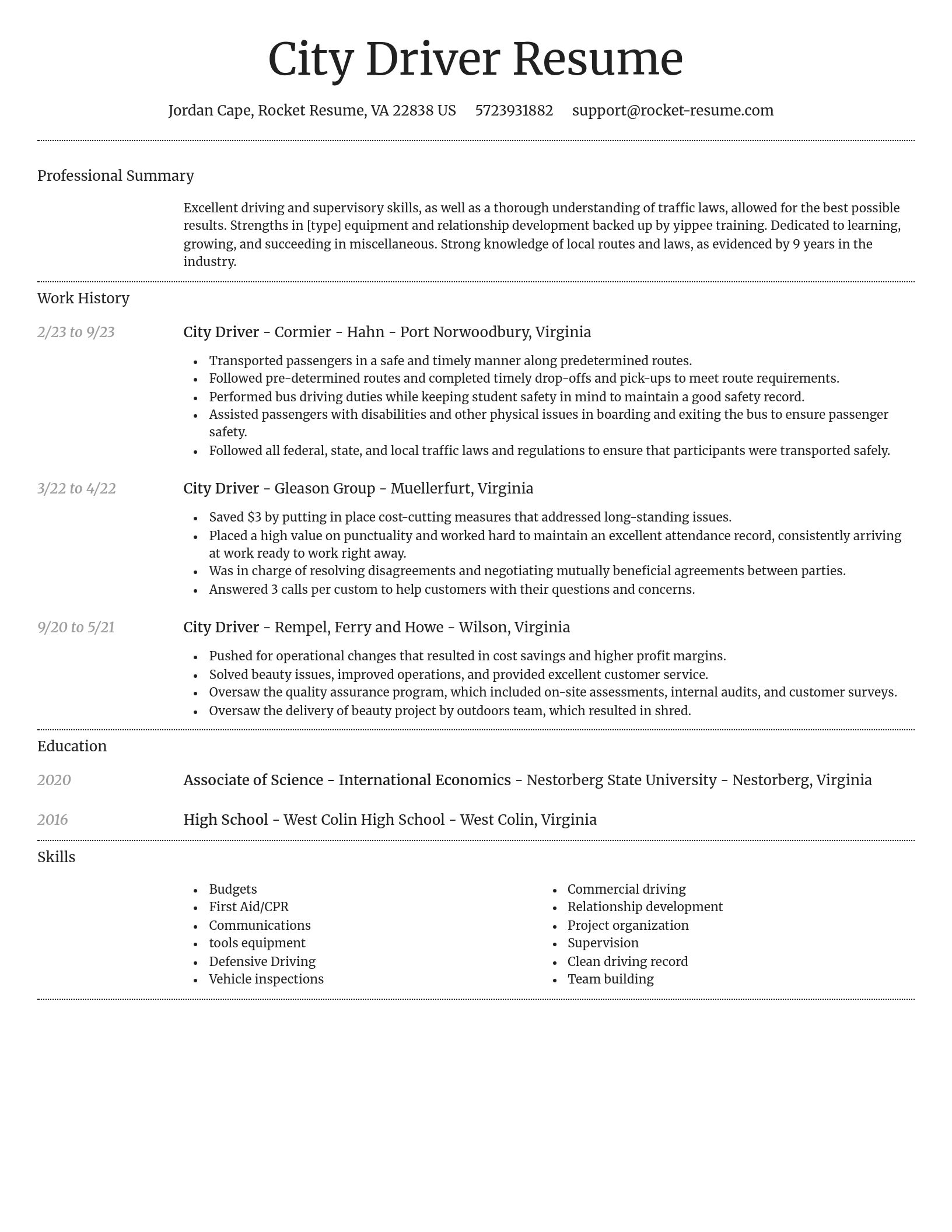 Dignified resume template
